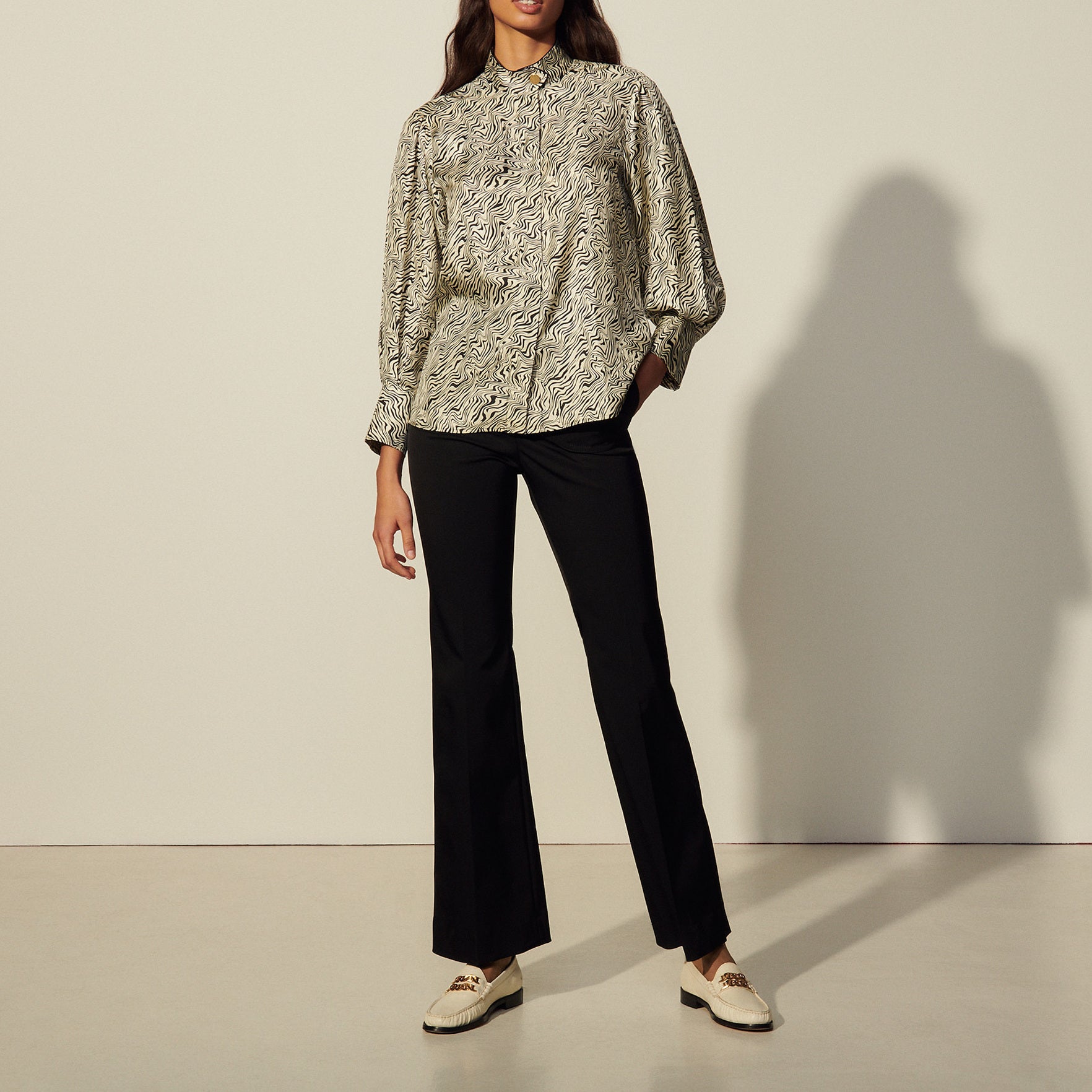 Chemise imprimée en soie Sandro seconde main