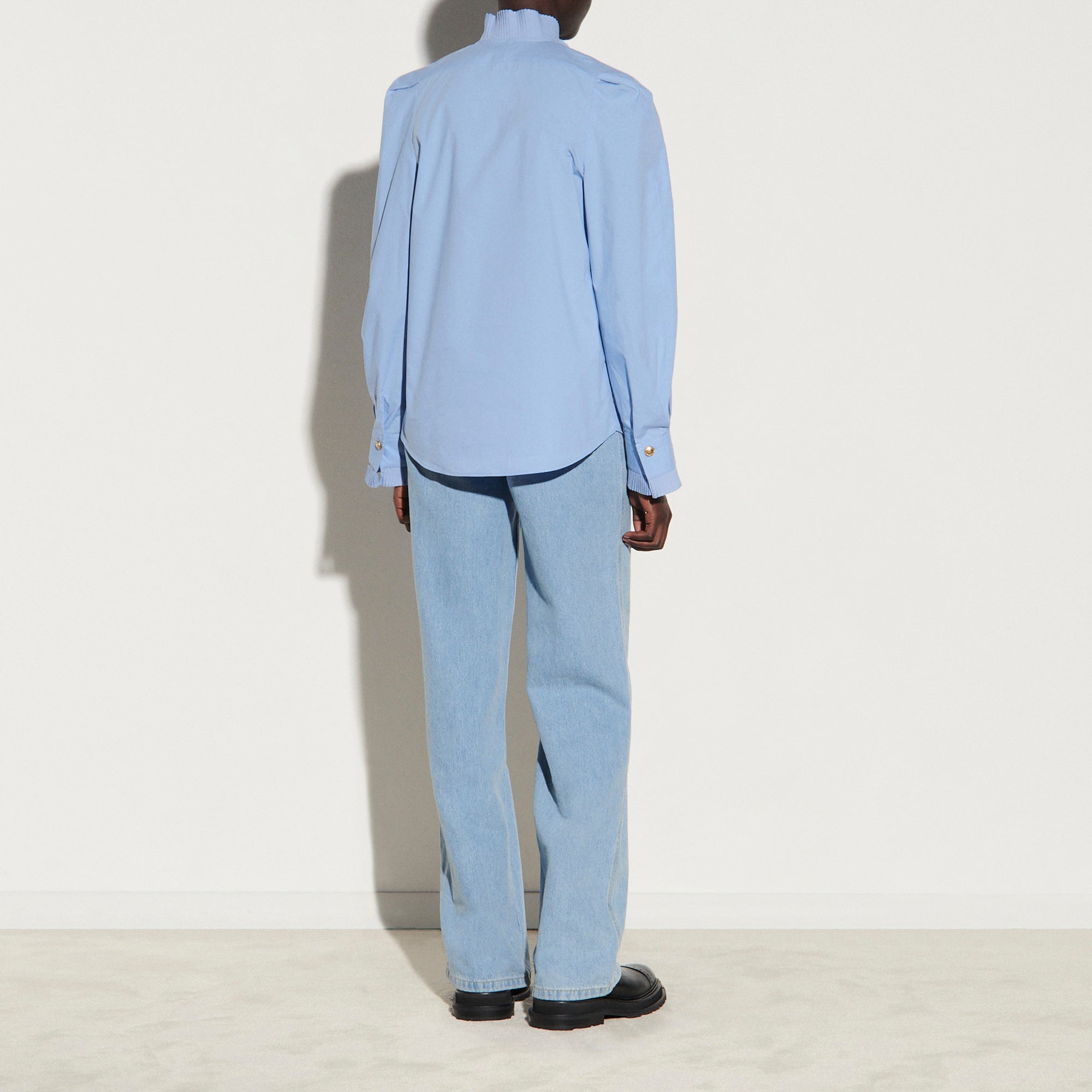 Top en popeline à col plissé Sandro seconde main