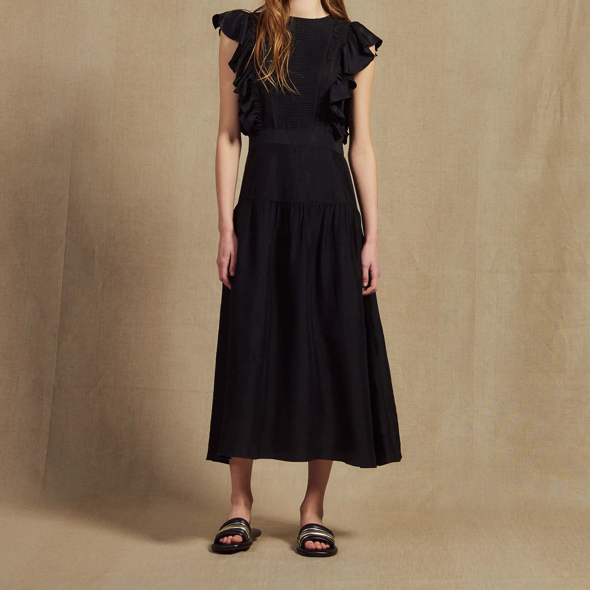 Robe longue fluide sans manches Sandro seconde main