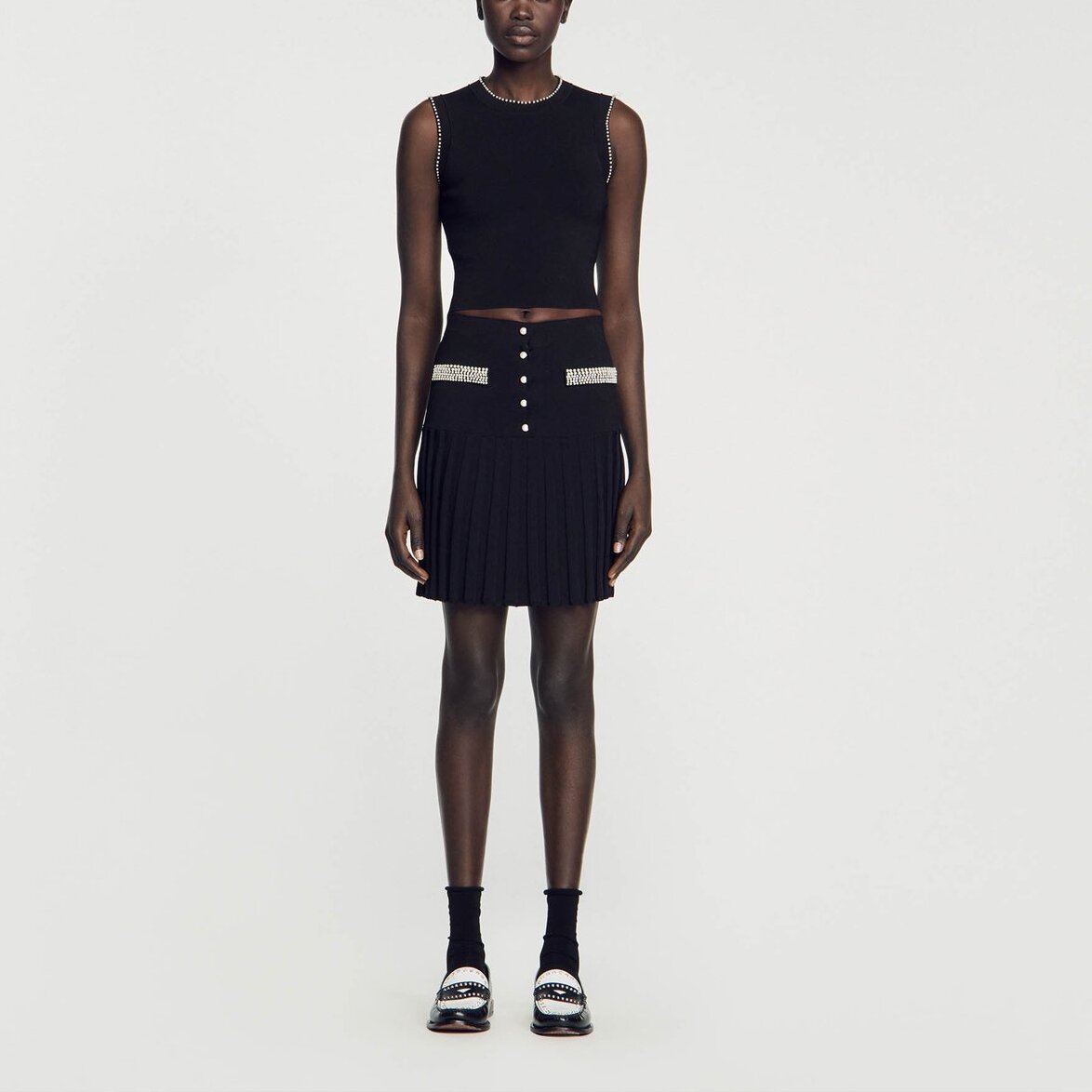 Débardeur en Maille orné de perles Sandro seconde main