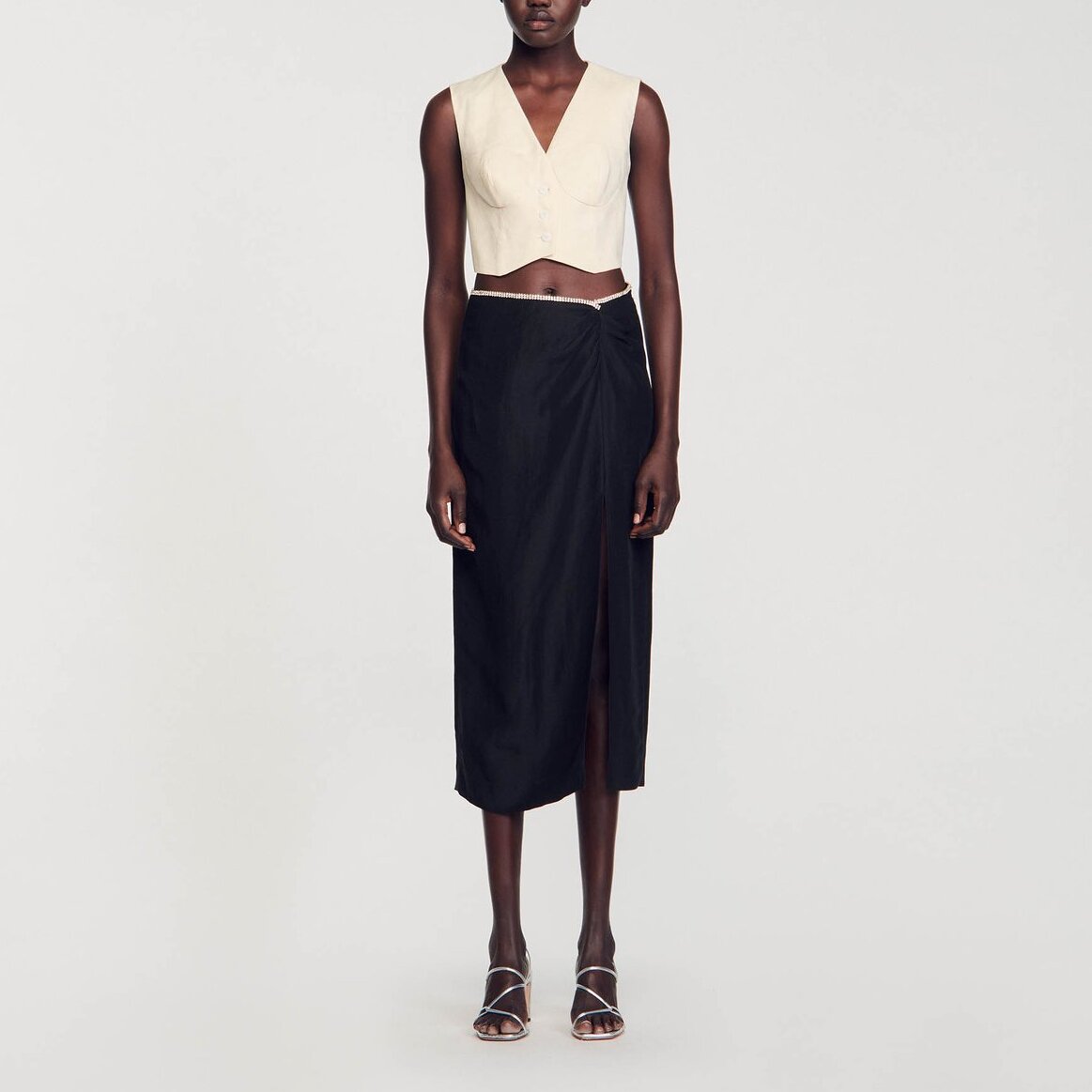 Jupe fendue strassée Sandro seconde main