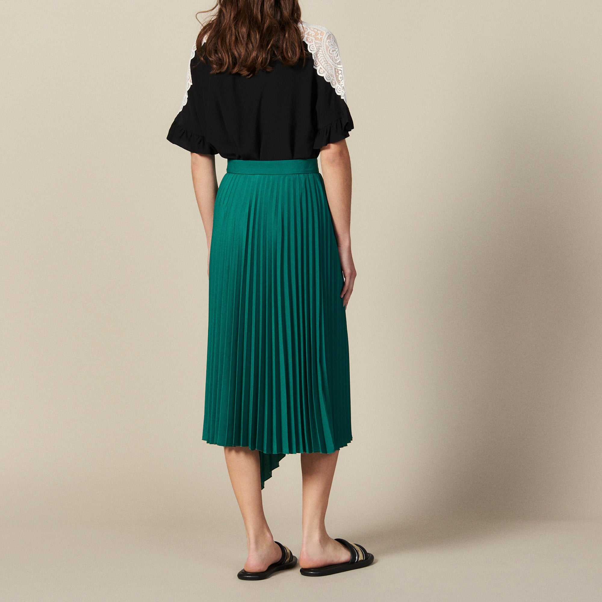 Jupe portefeuille asymétrique plissée Sandro seconde main