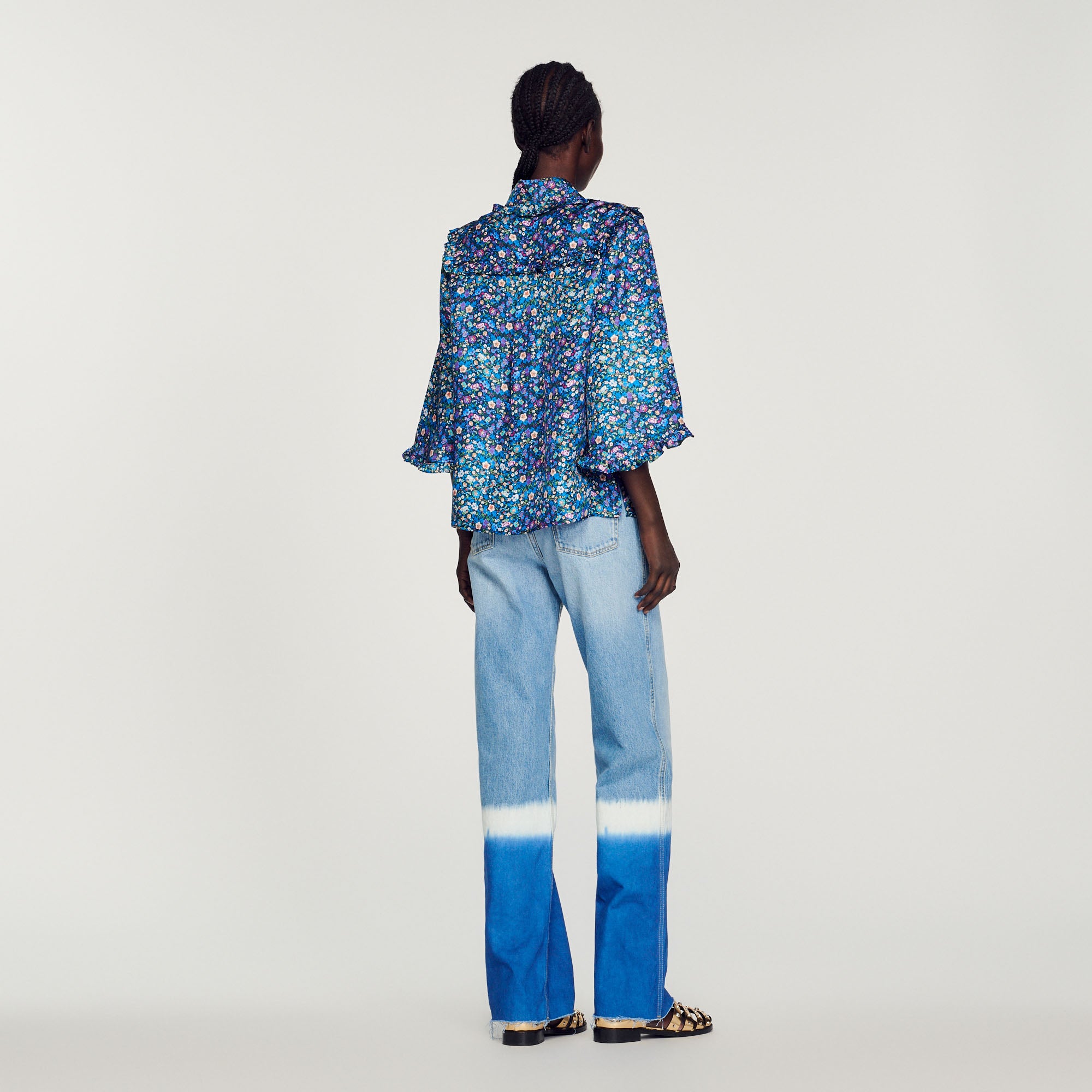 Chemise en soie imprimé fleuri Sandro seconde main