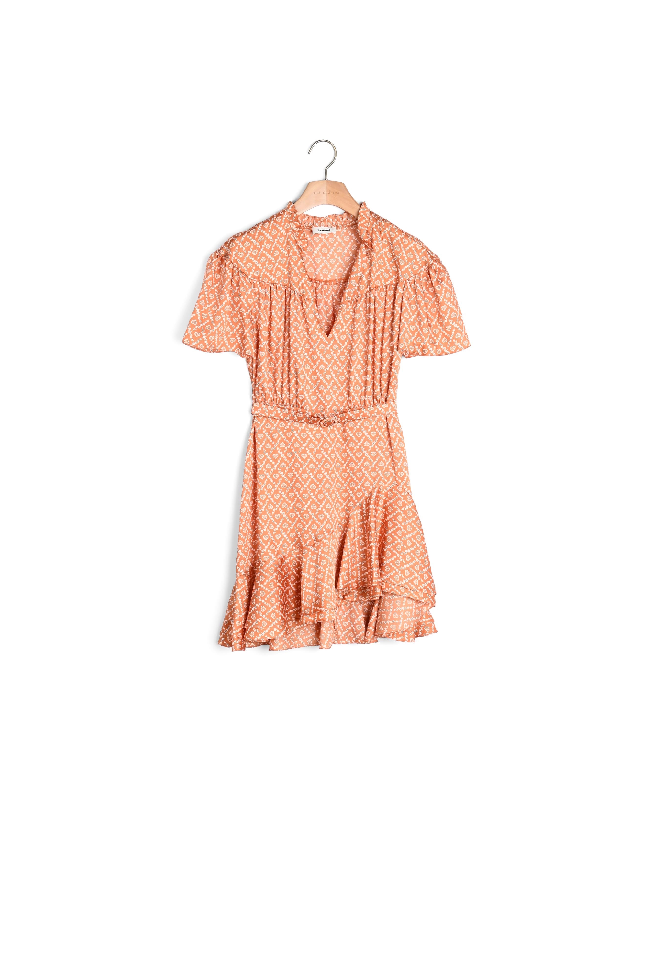 Robe volantée imprimé petits cœurs Sandro seconde main