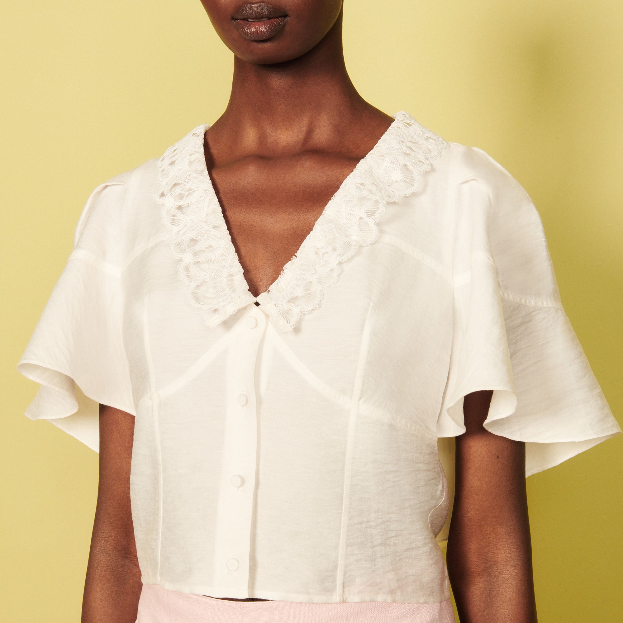 Chemisier court à cape volantée Sandro seconde main