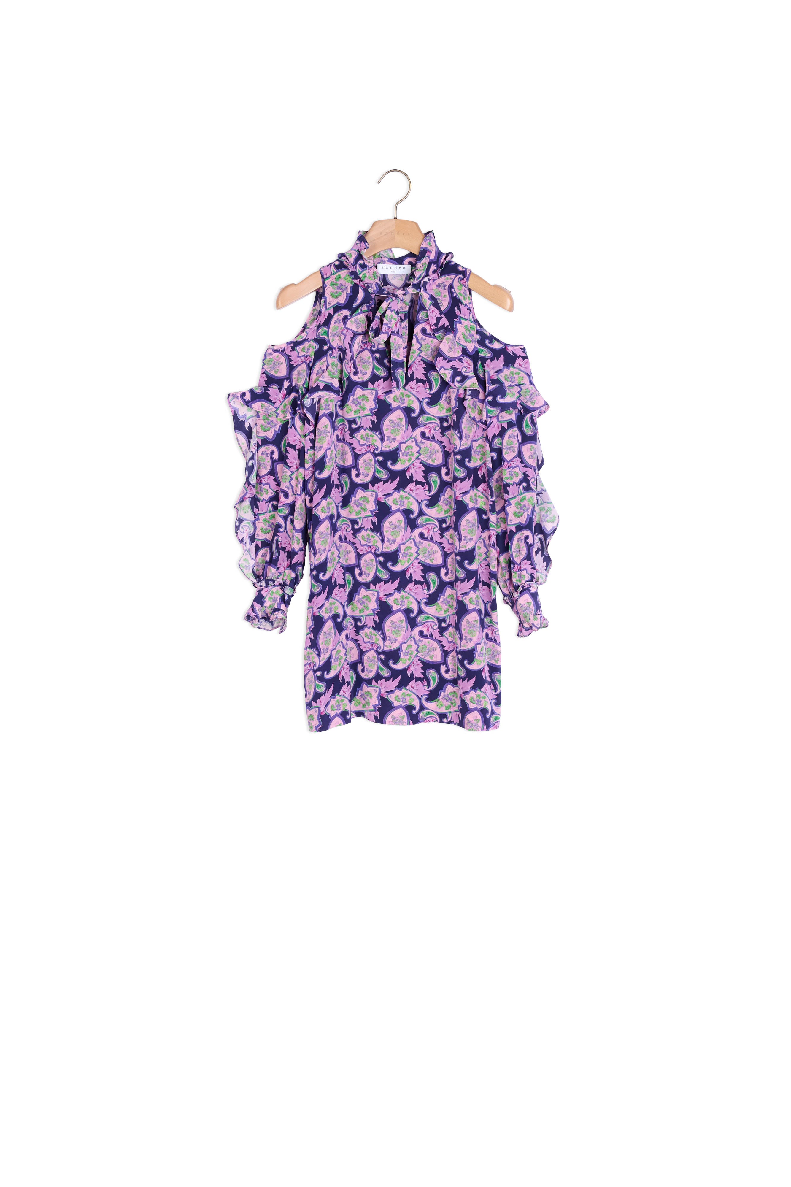 Robe en soie imprimé cachemire Sandro seconde main