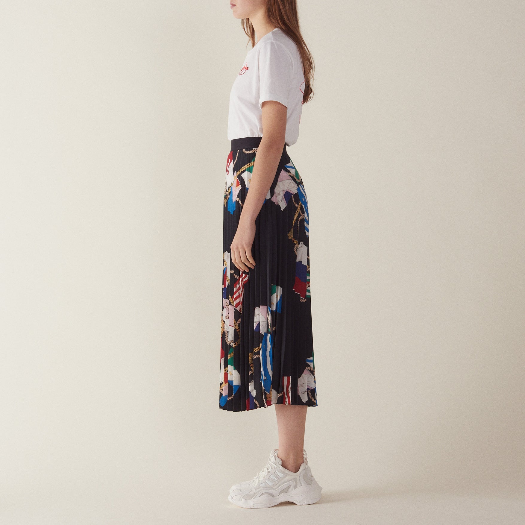 Jupe plissée imprimée Sandro seconde main