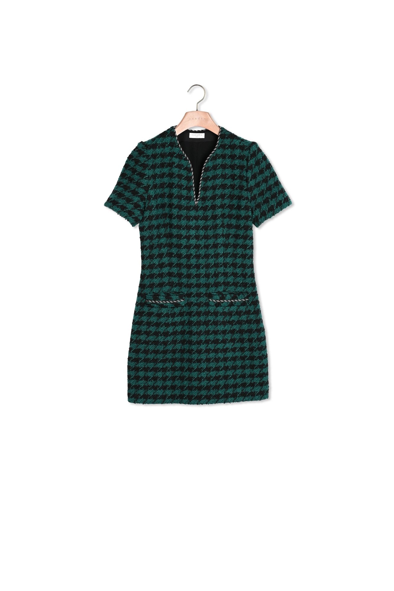 Robe courte en tweed et galon fantaisie Sandro seconde main