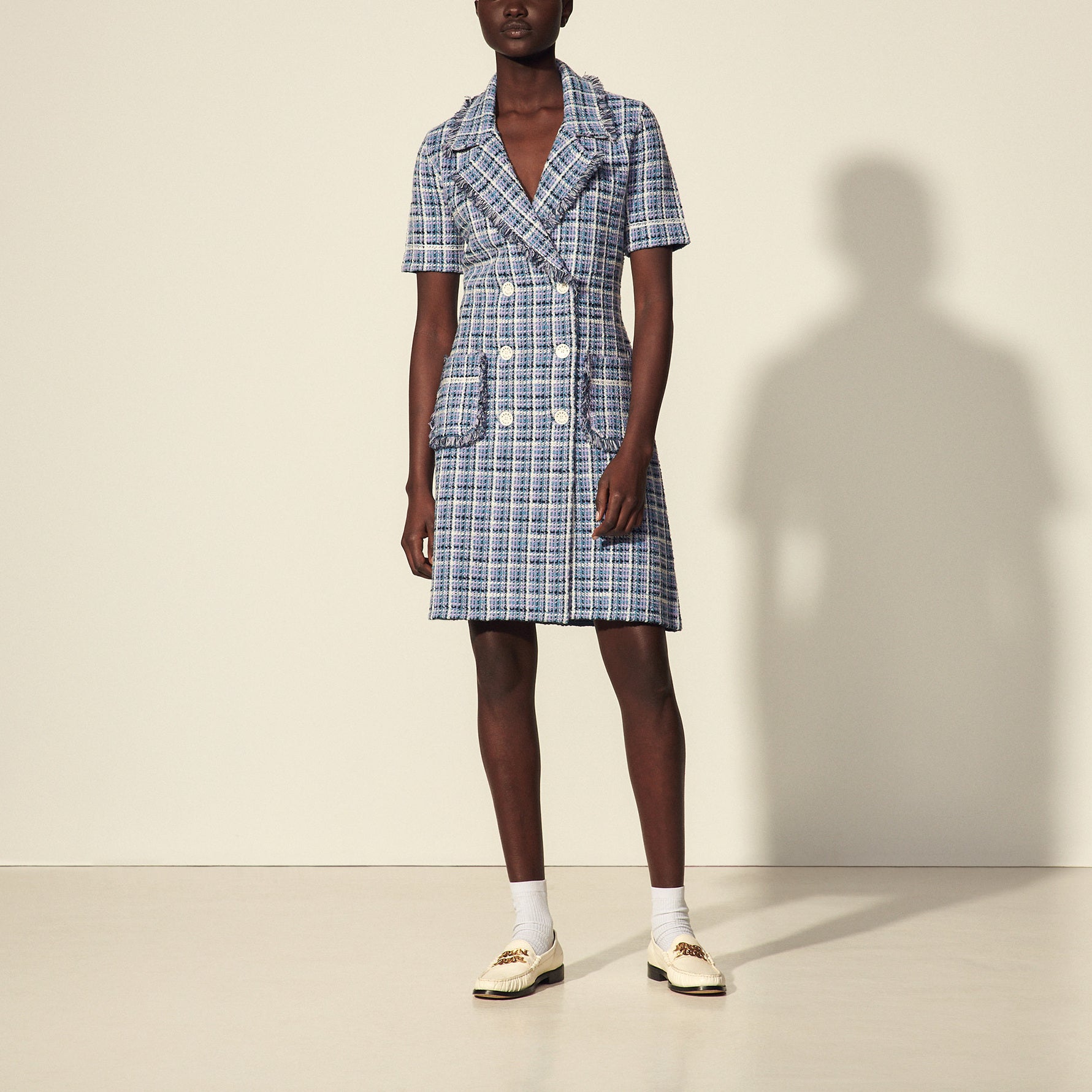 Robe courte en tweed Sandro seconde main