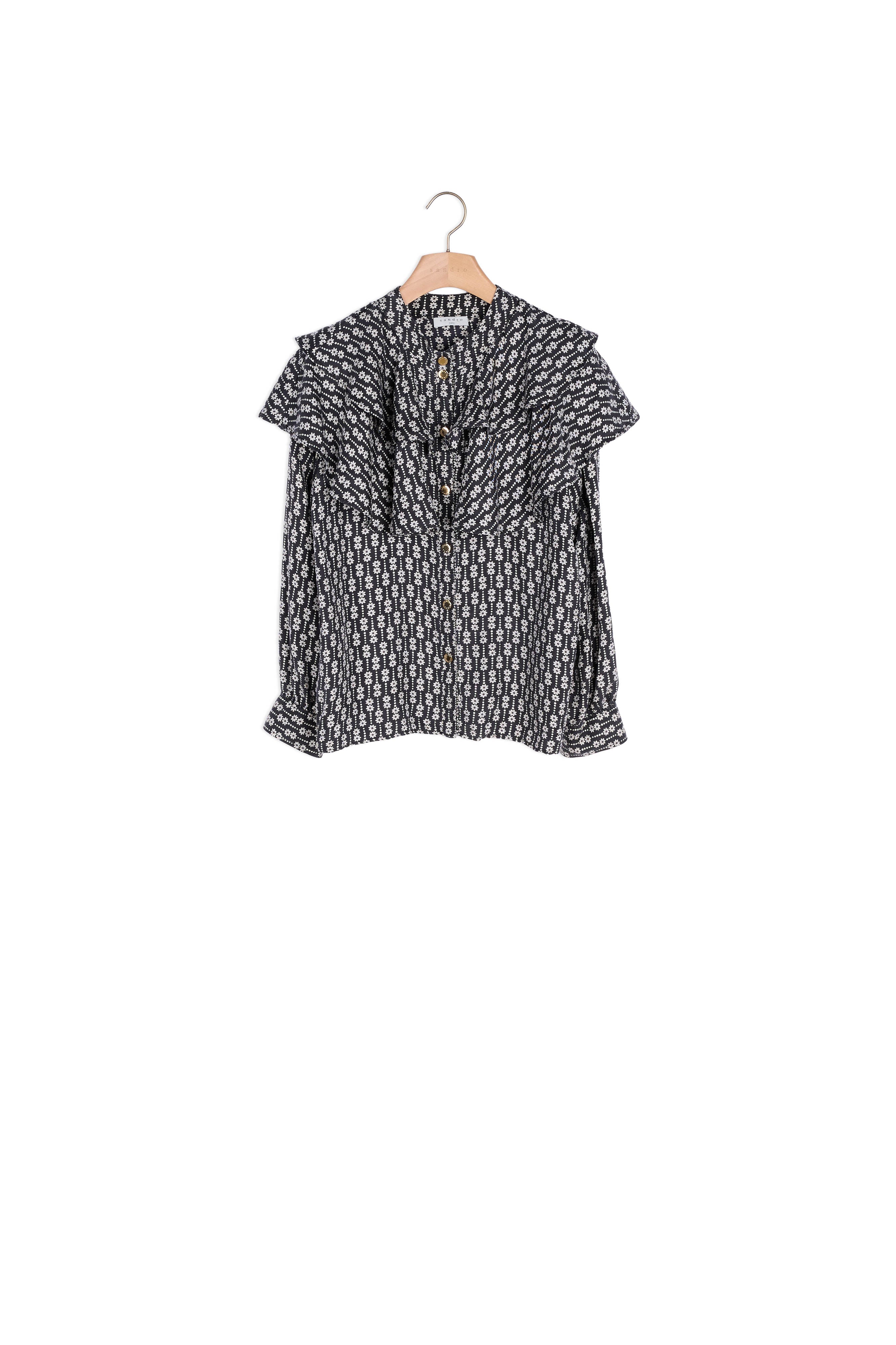 Chemise Noir / Blanc Sandro seconde main