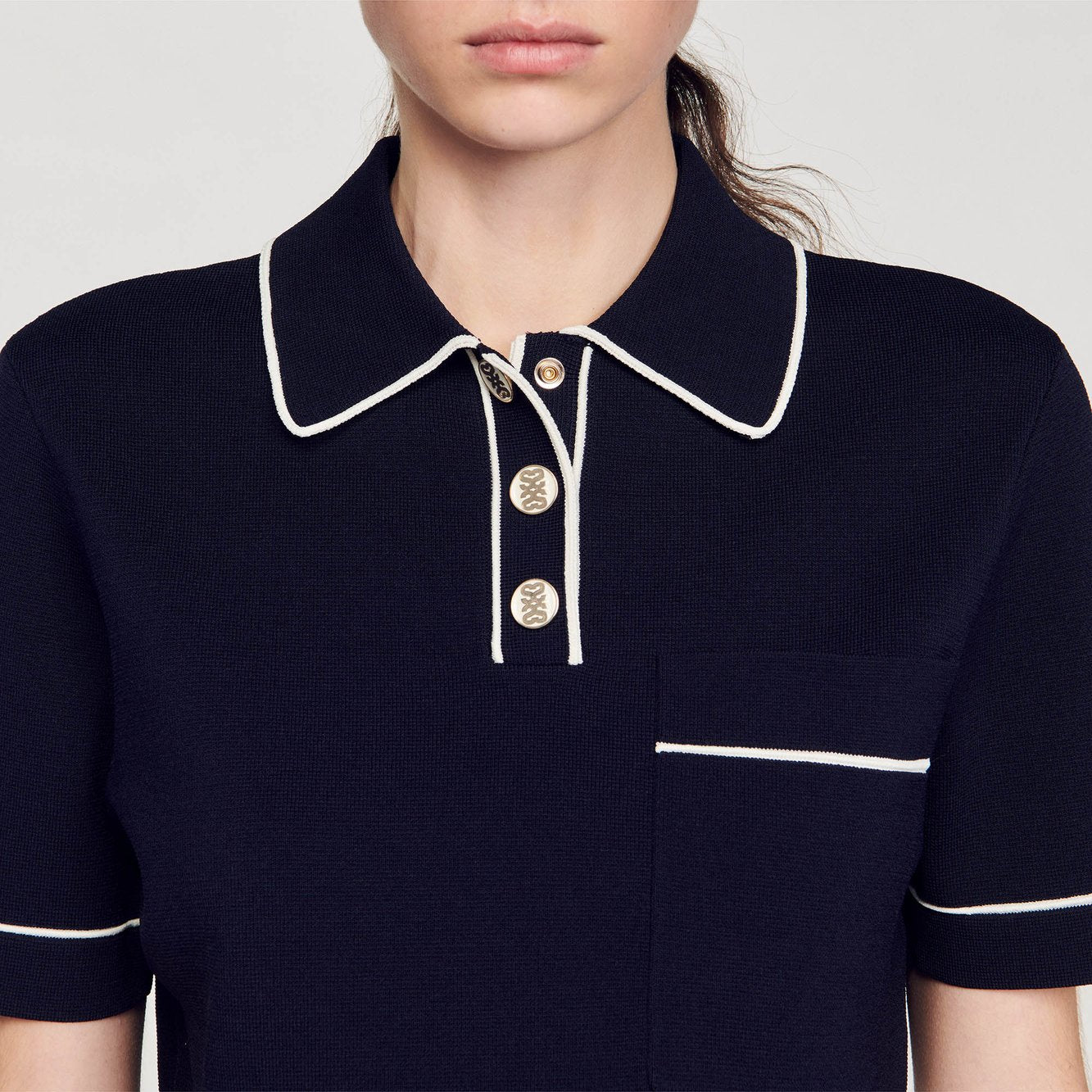 Pull court col polo Sandro seconde main