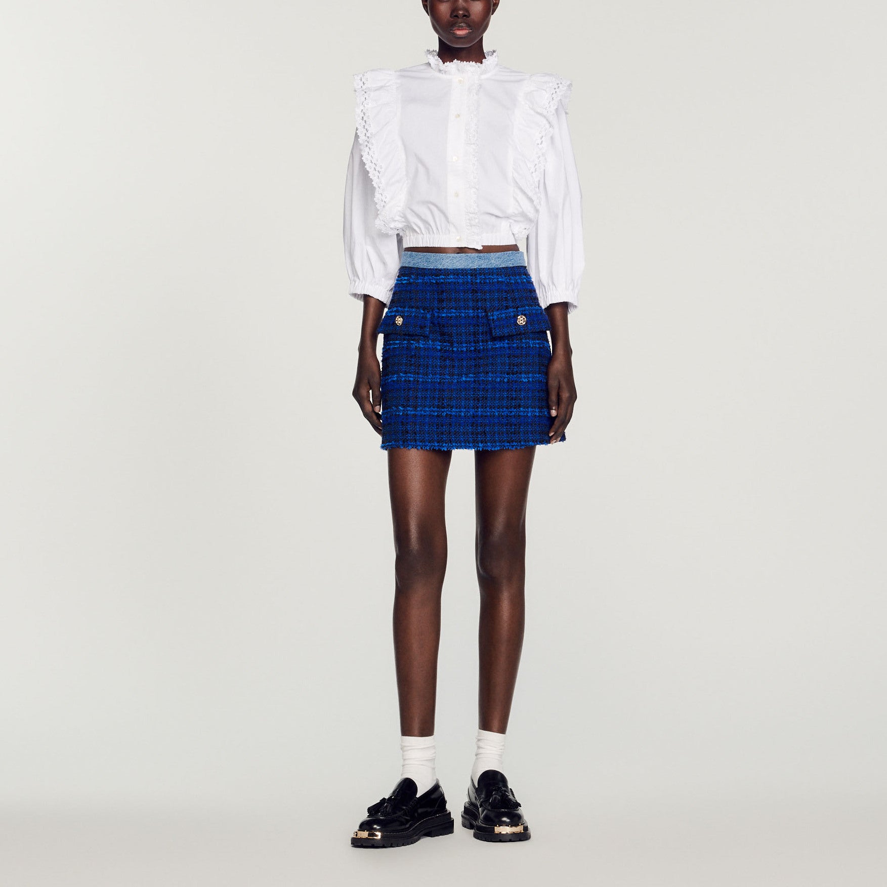 Jupe courte en tweed Sandro seconde main