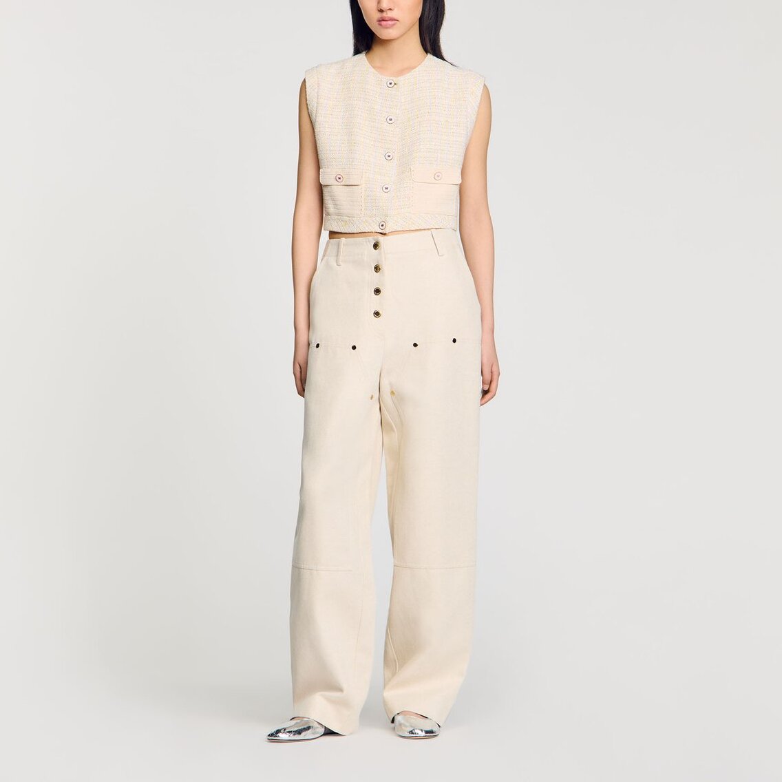 Veston en tweed fantaisie Sandro seconde main