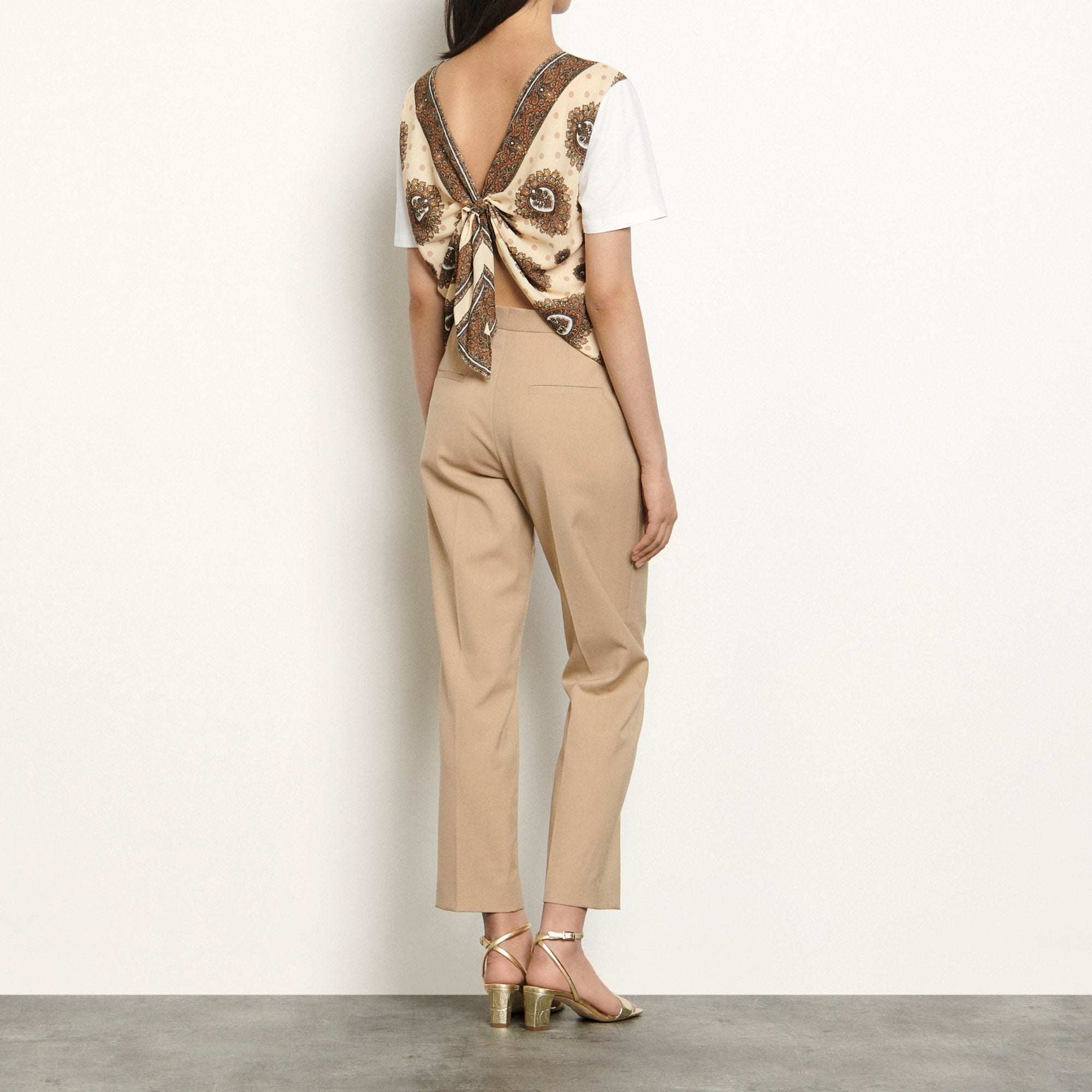 T-shirt à empiècement à nouer Sandro seconde main