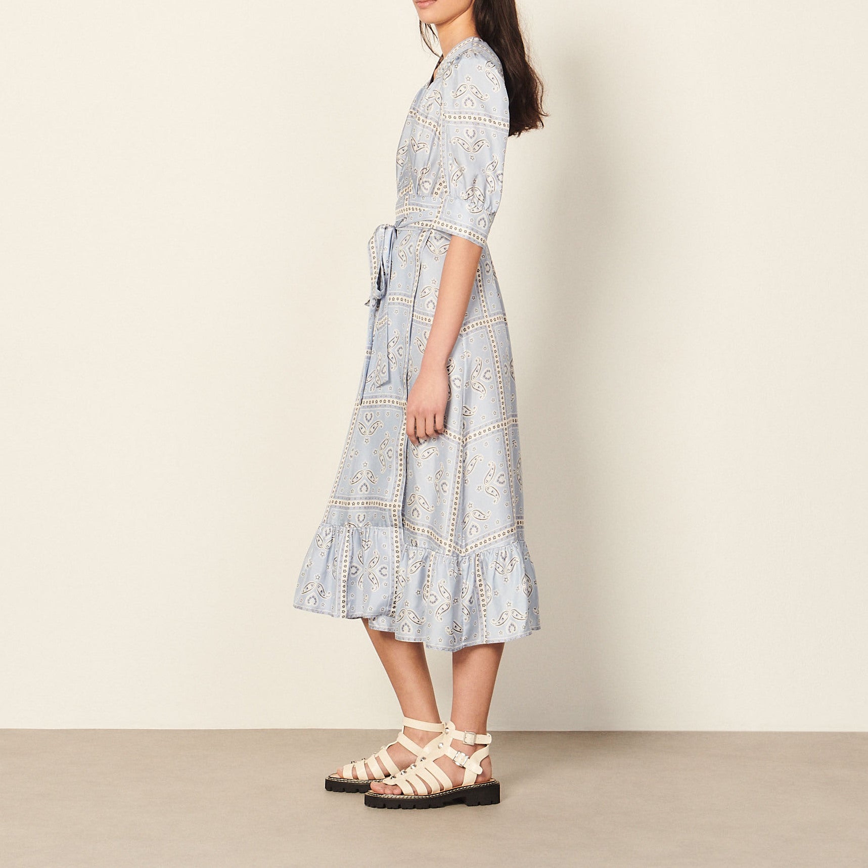 Robe longue portefeuille imprimé bandana Sandro seconde main