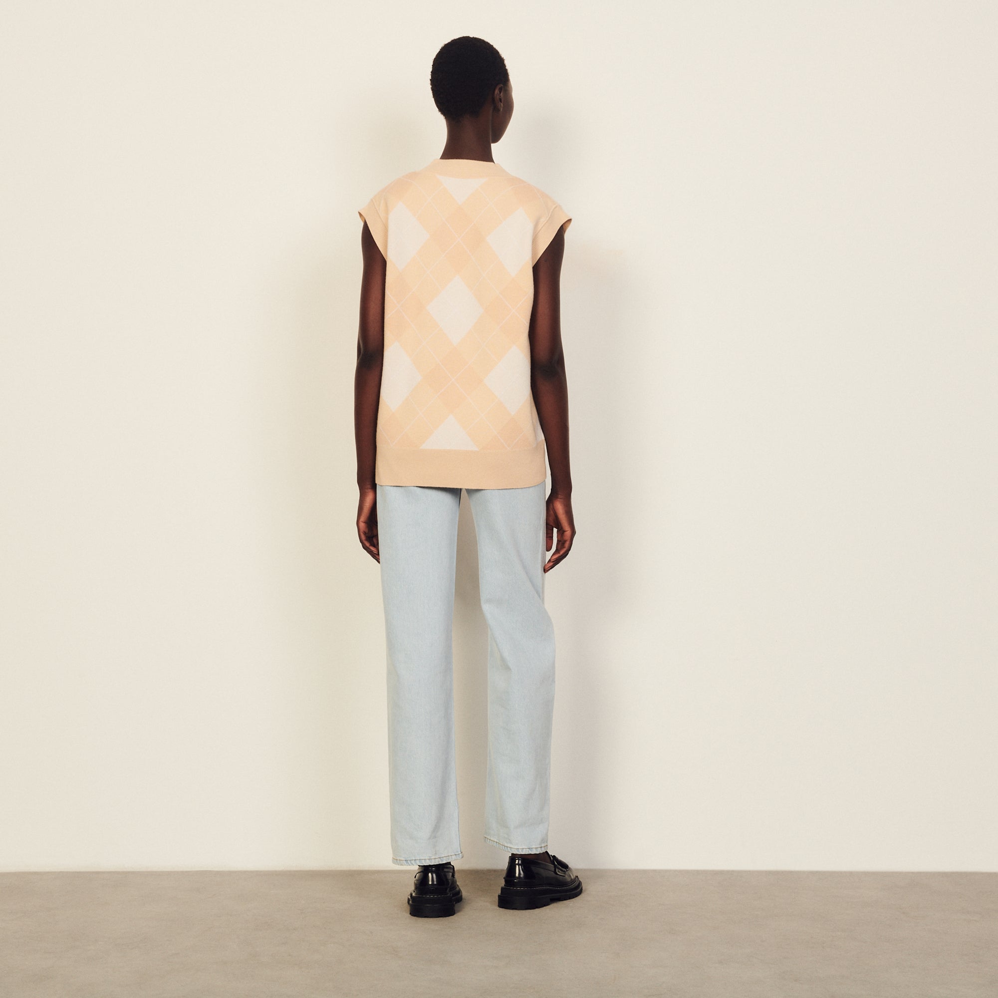 Pull sans manches jacquard Sandro seconde main