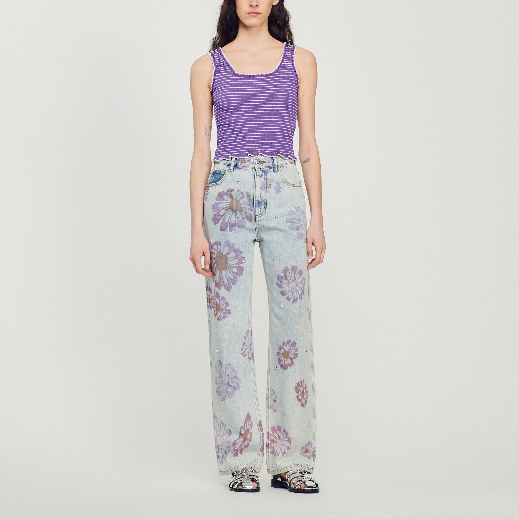 Débardeur court smocké Sandro seconde main