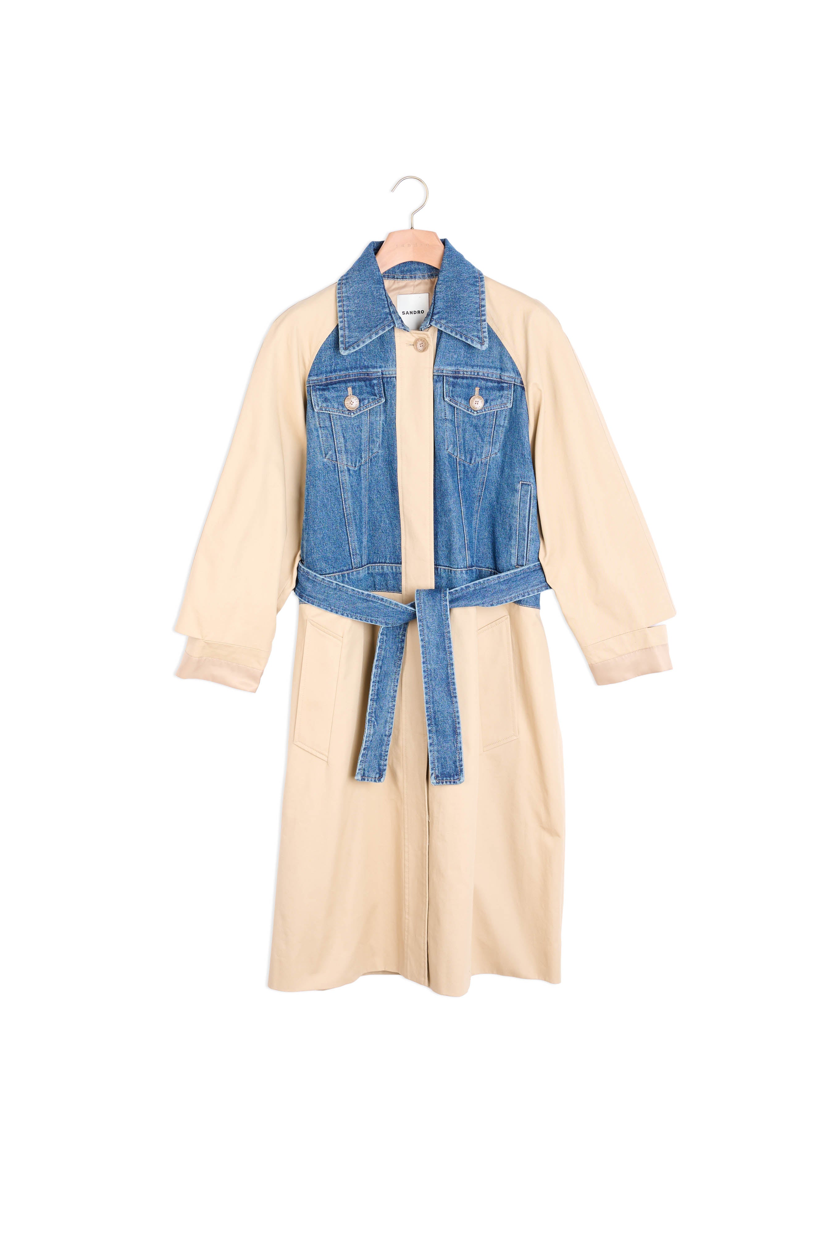 Trench en mix matière Sandro seconde main