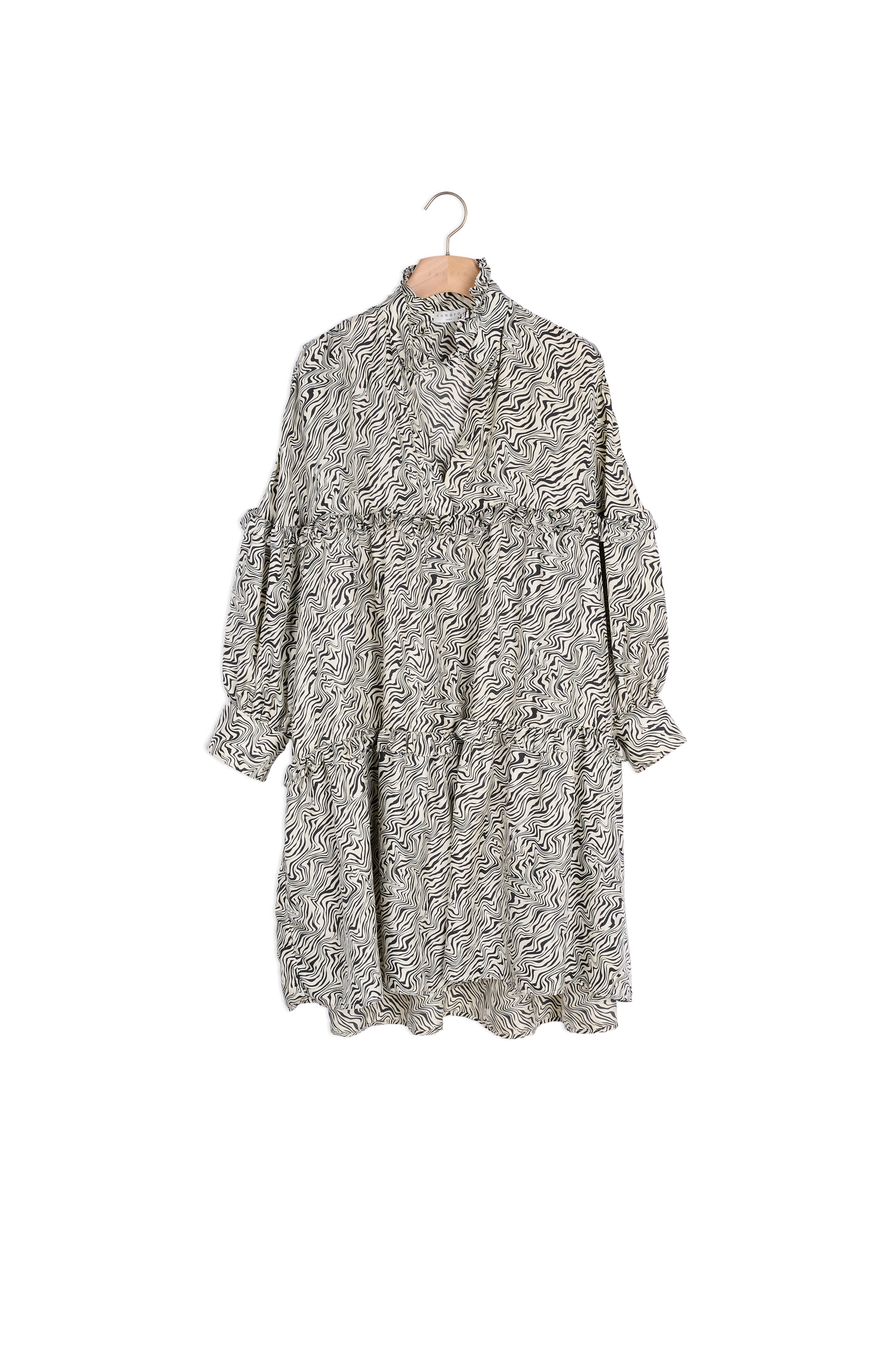 Robe imprimée oversize en soie Sandro seconde main