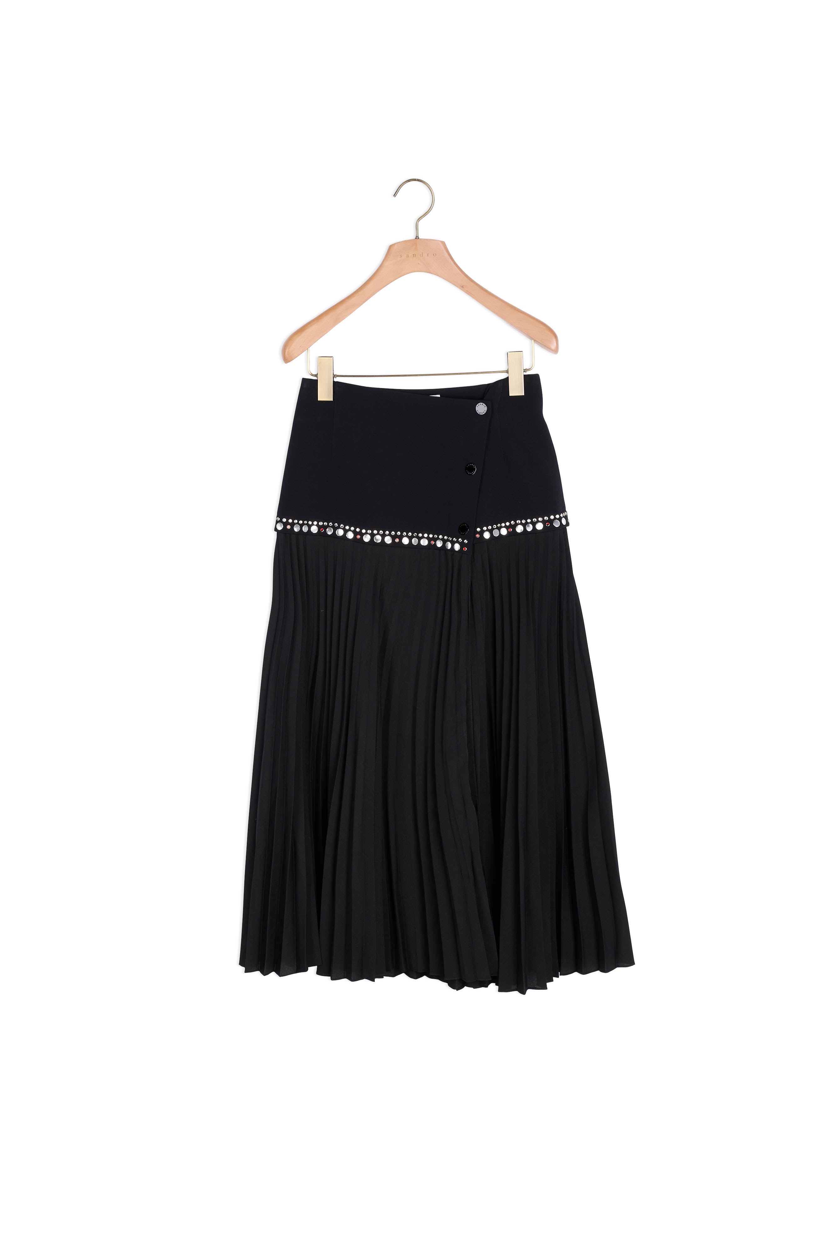 Jupe longue portefeuille plissée Sandro seconde main