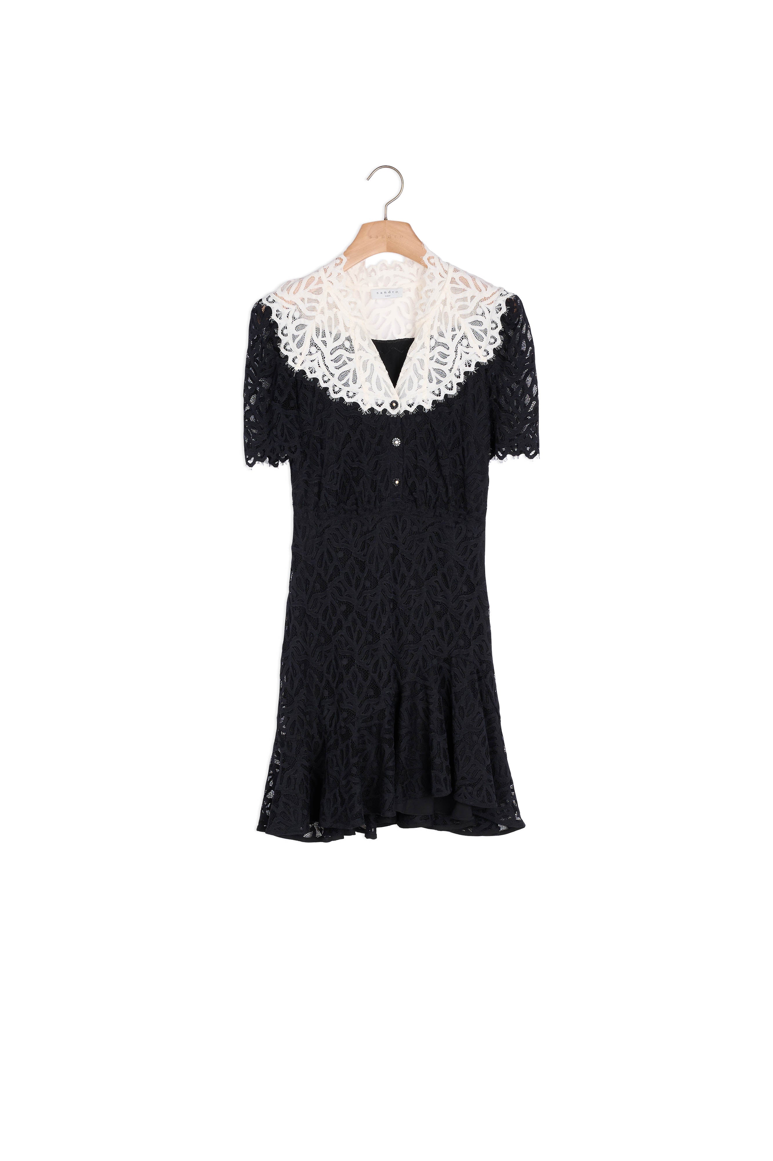 Robe en dentelle bicolore Sandro seconde main