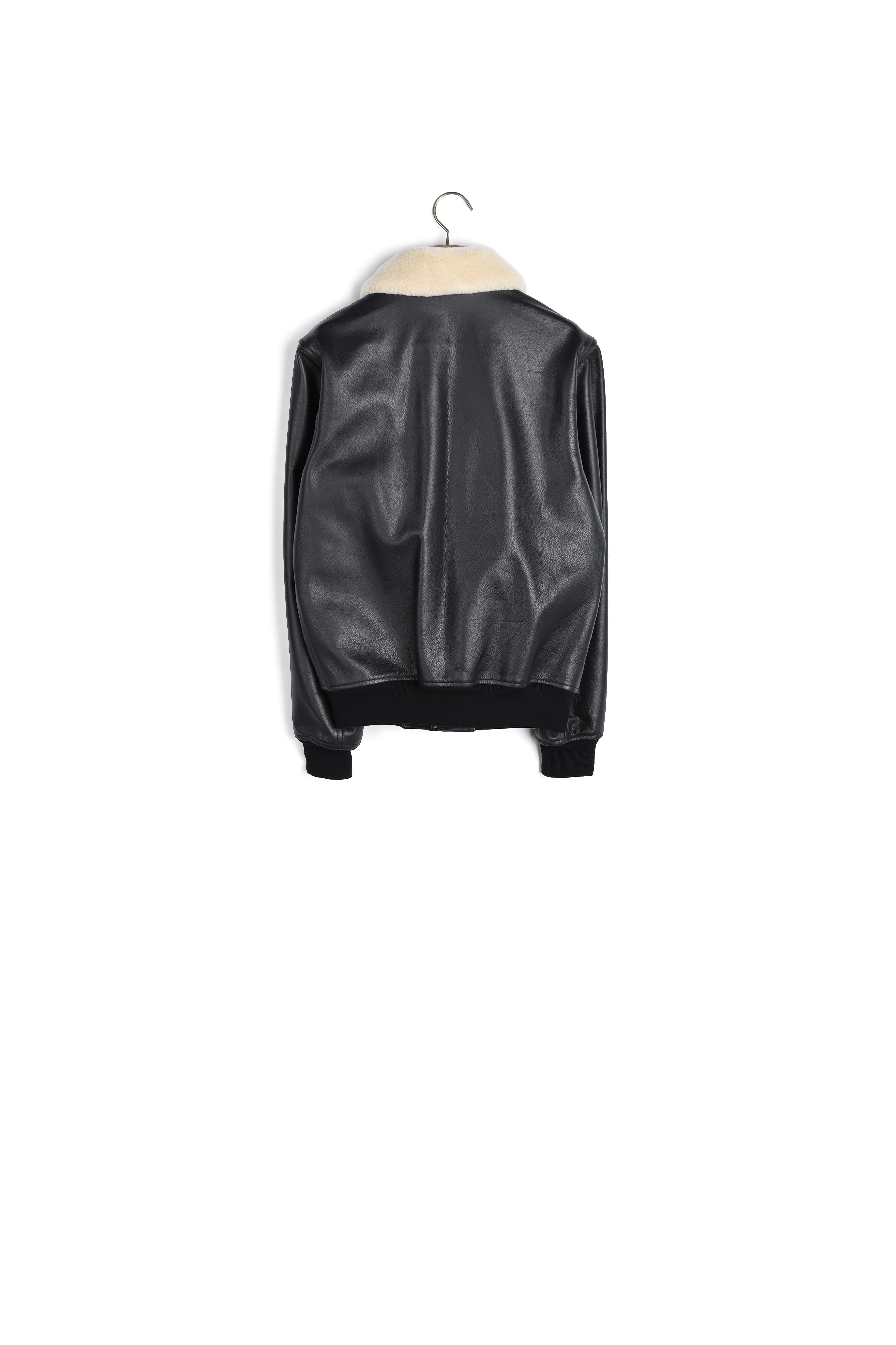 Blouson aviateur en cuir Sandro seconde main