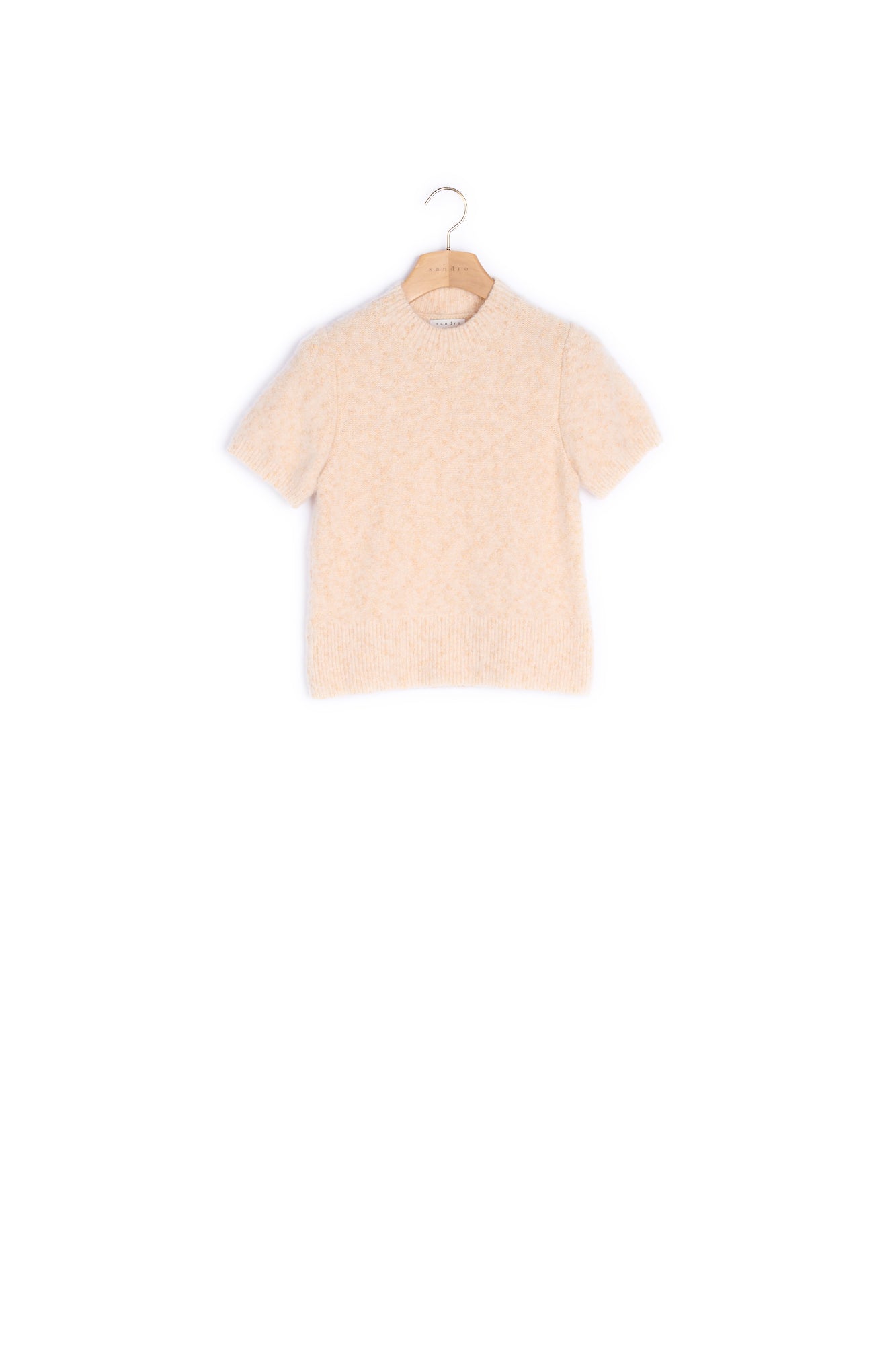 Pull court en Maille effet tweed Sandro seconde main