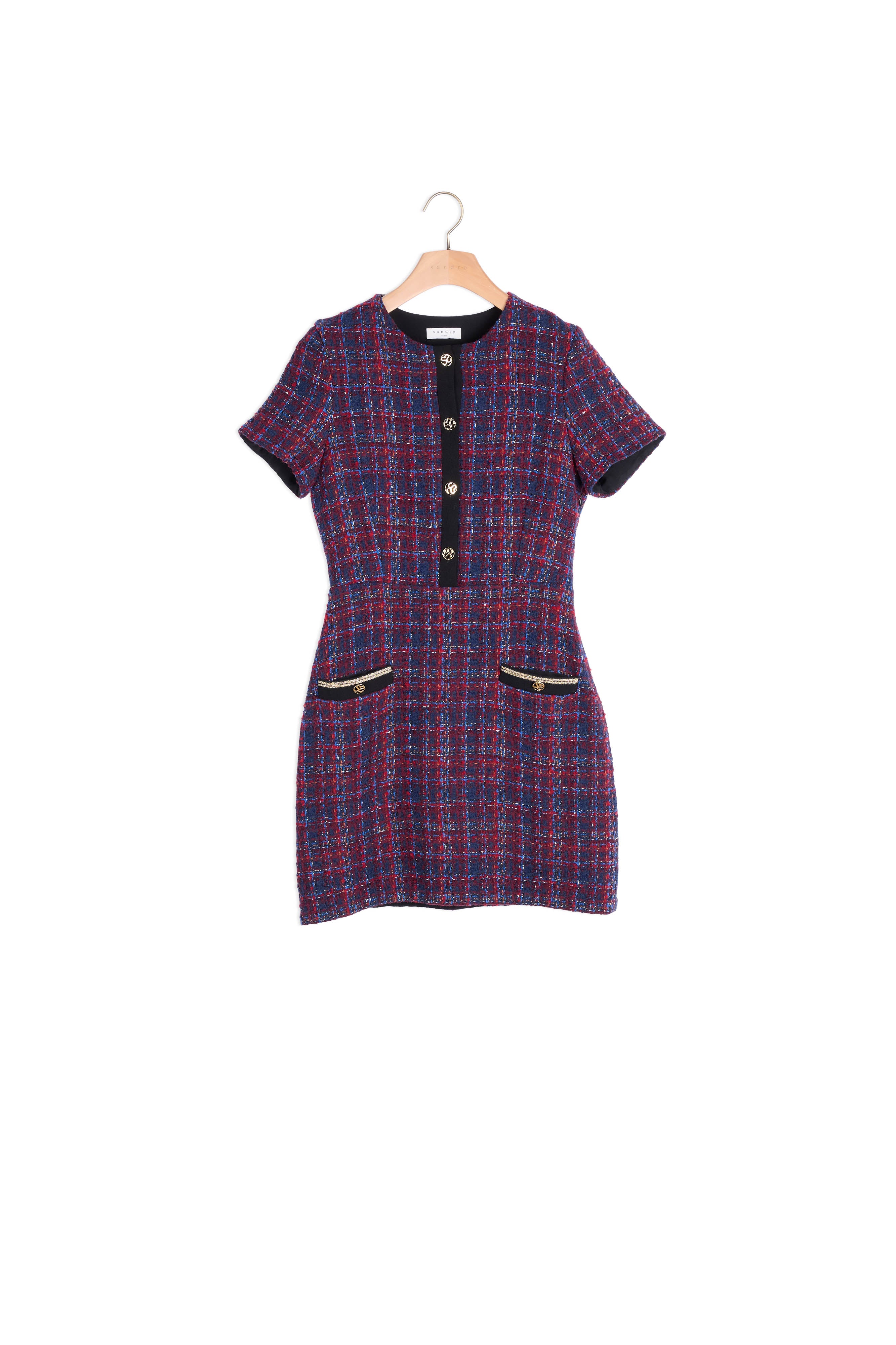 Robe courte en tweed Sandro seconde main