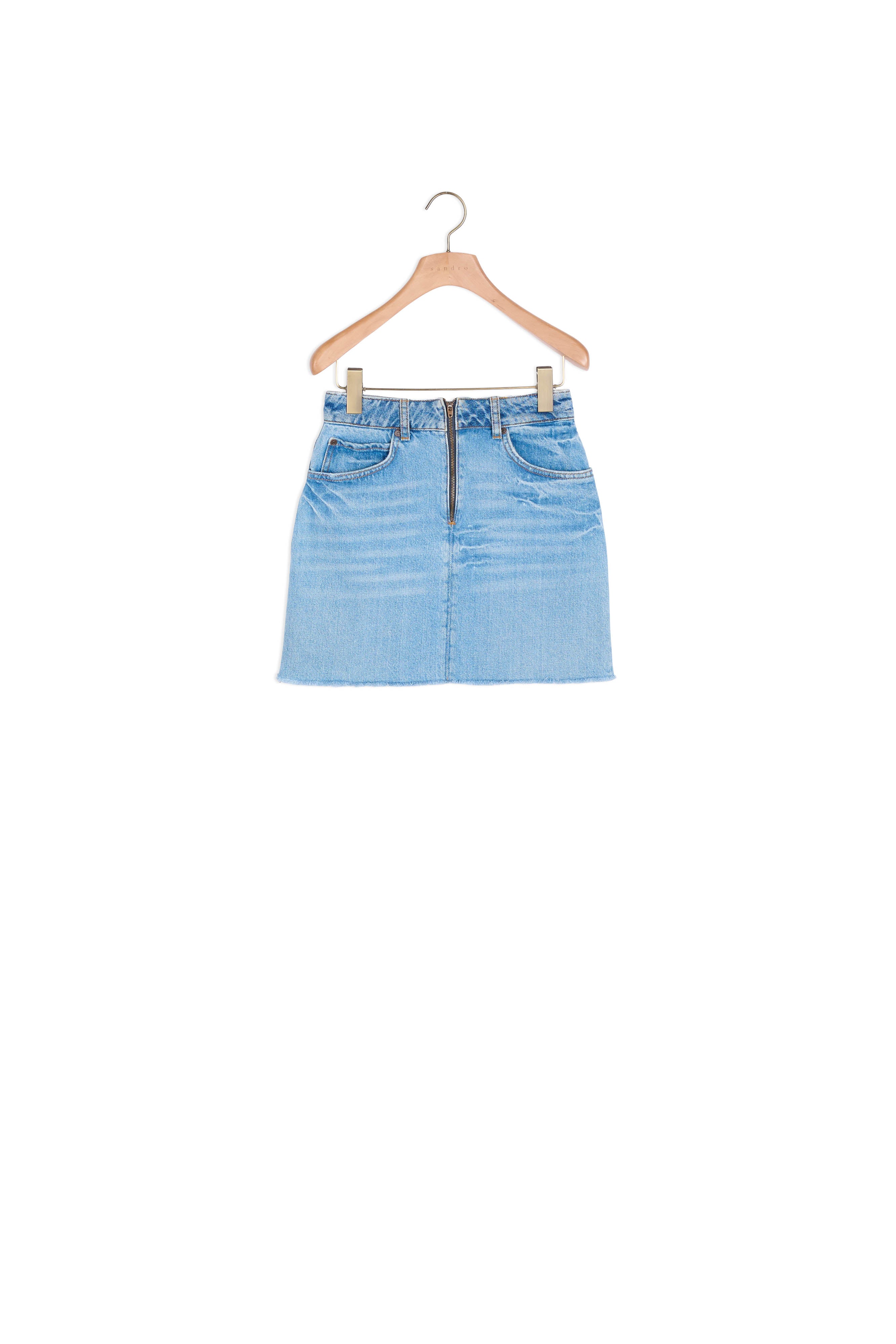 Jupe en Jean clair zippée Sandro seconde main