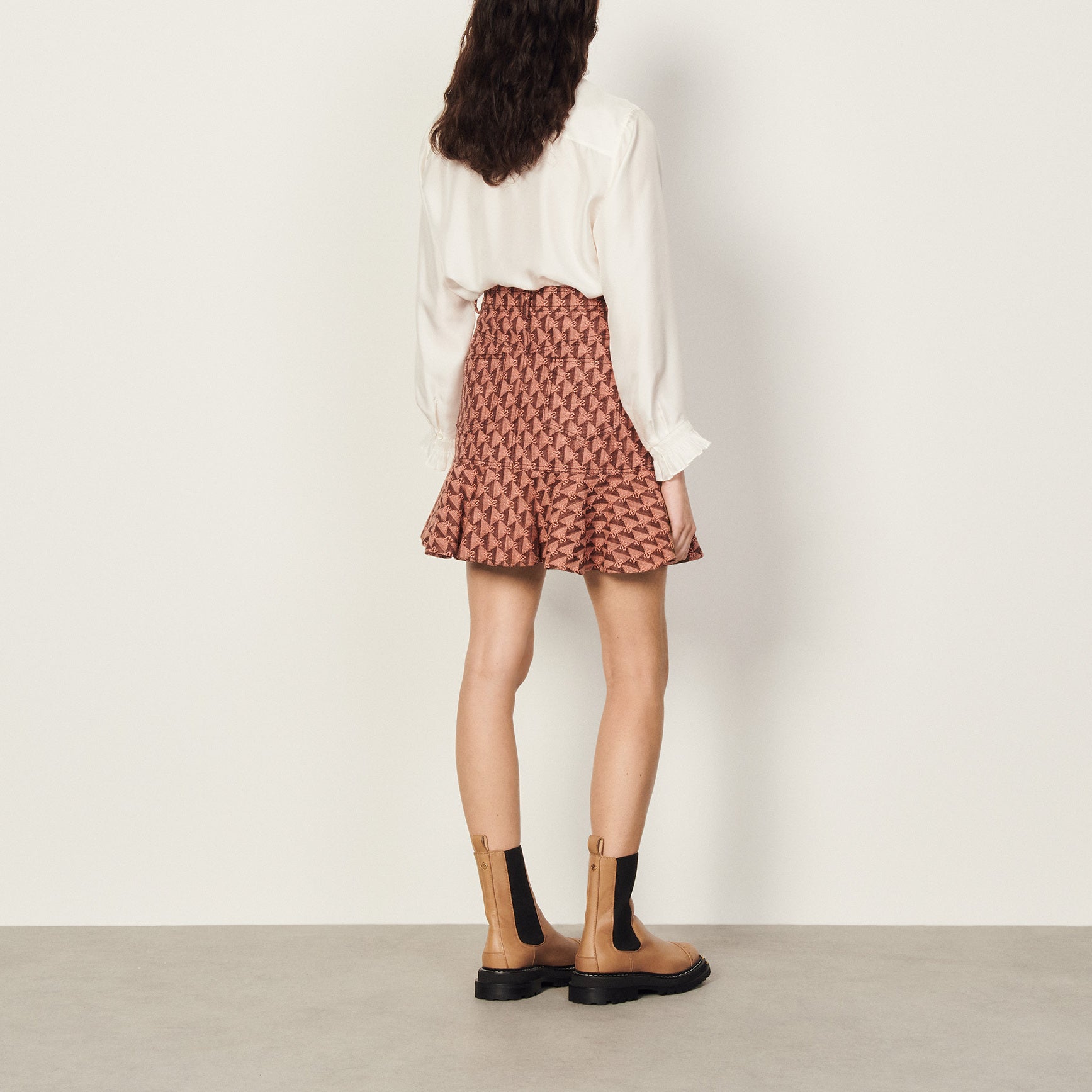 Jupe courte en jacquard Sandro seconde main