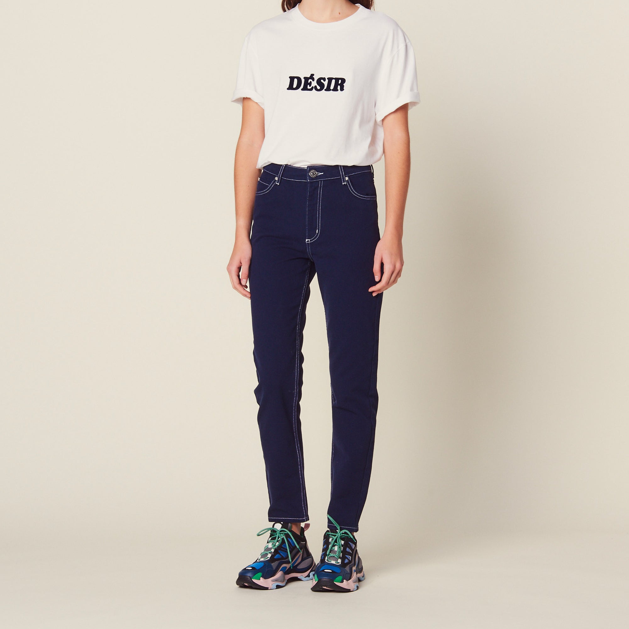 Jean à coutures contrastées Sandro seconde main