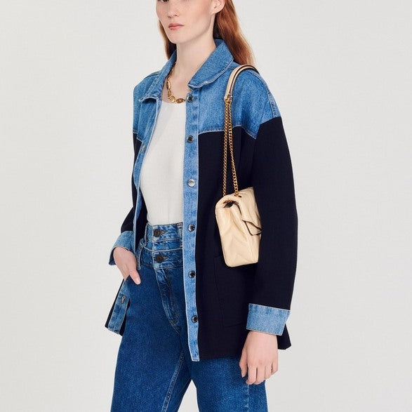 Cardi-coat bi-matière esprit Veste Sandro seconde main