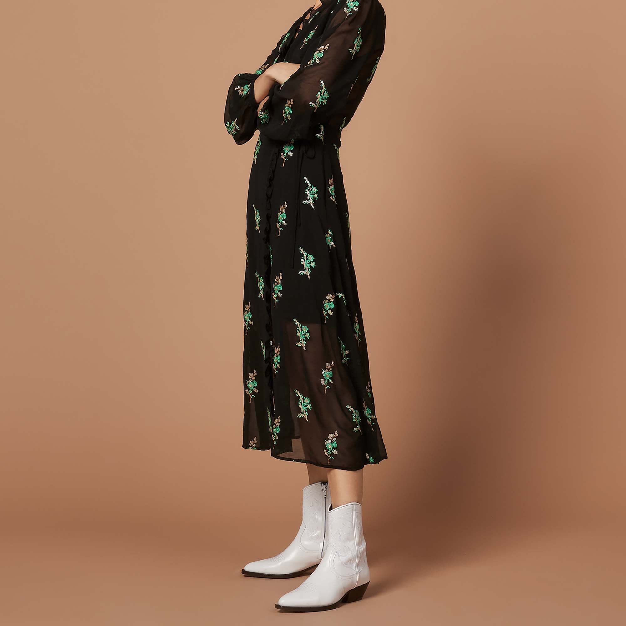 Robe longue cache-coeur Sandro seconde main