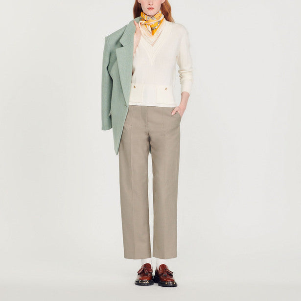 Pull en Maille à col V Sandro seconde main