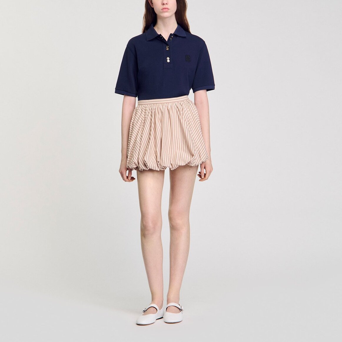 Jupe boule à rayures Sandro seconde main