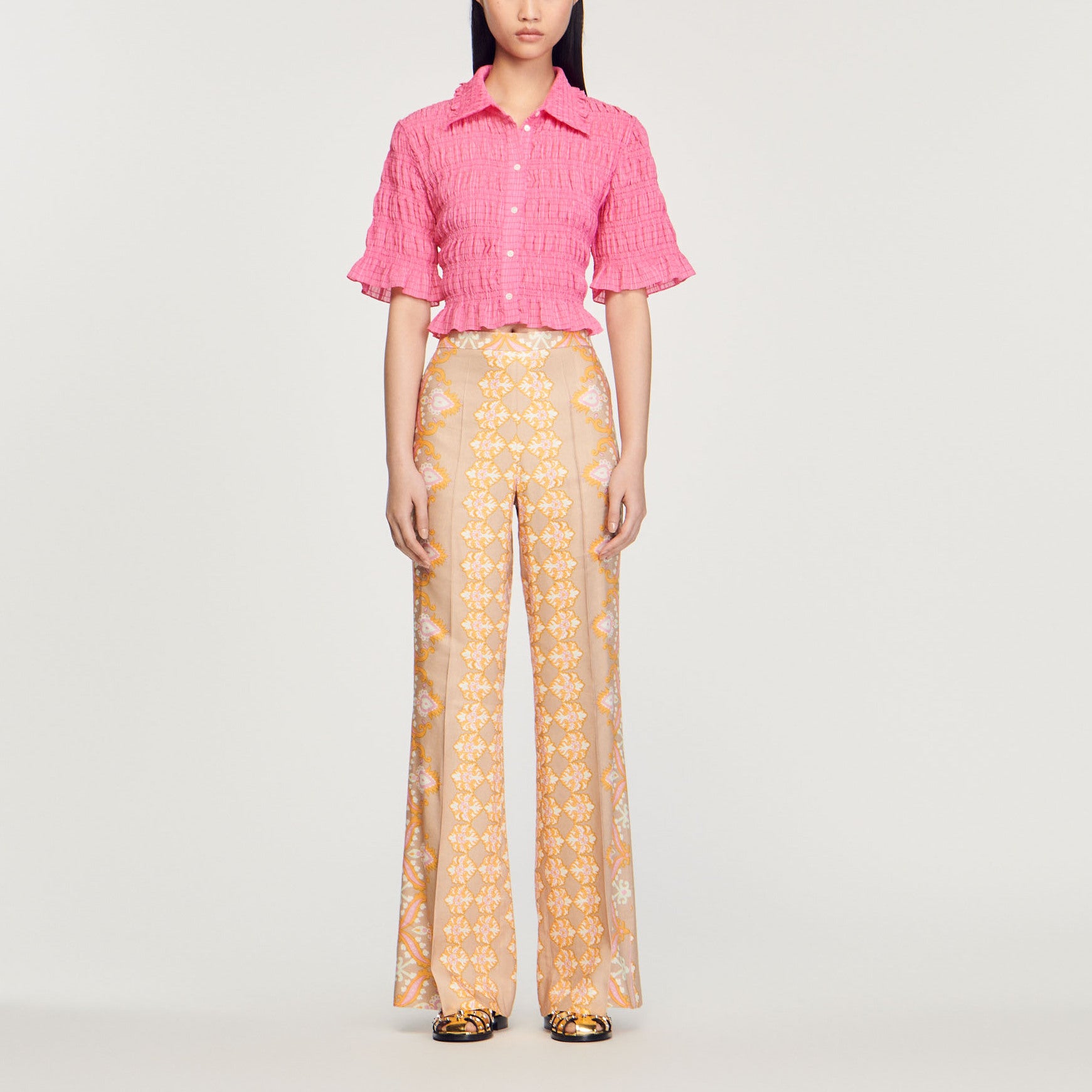 Pantalon fluide imprimé Sandro seconde main