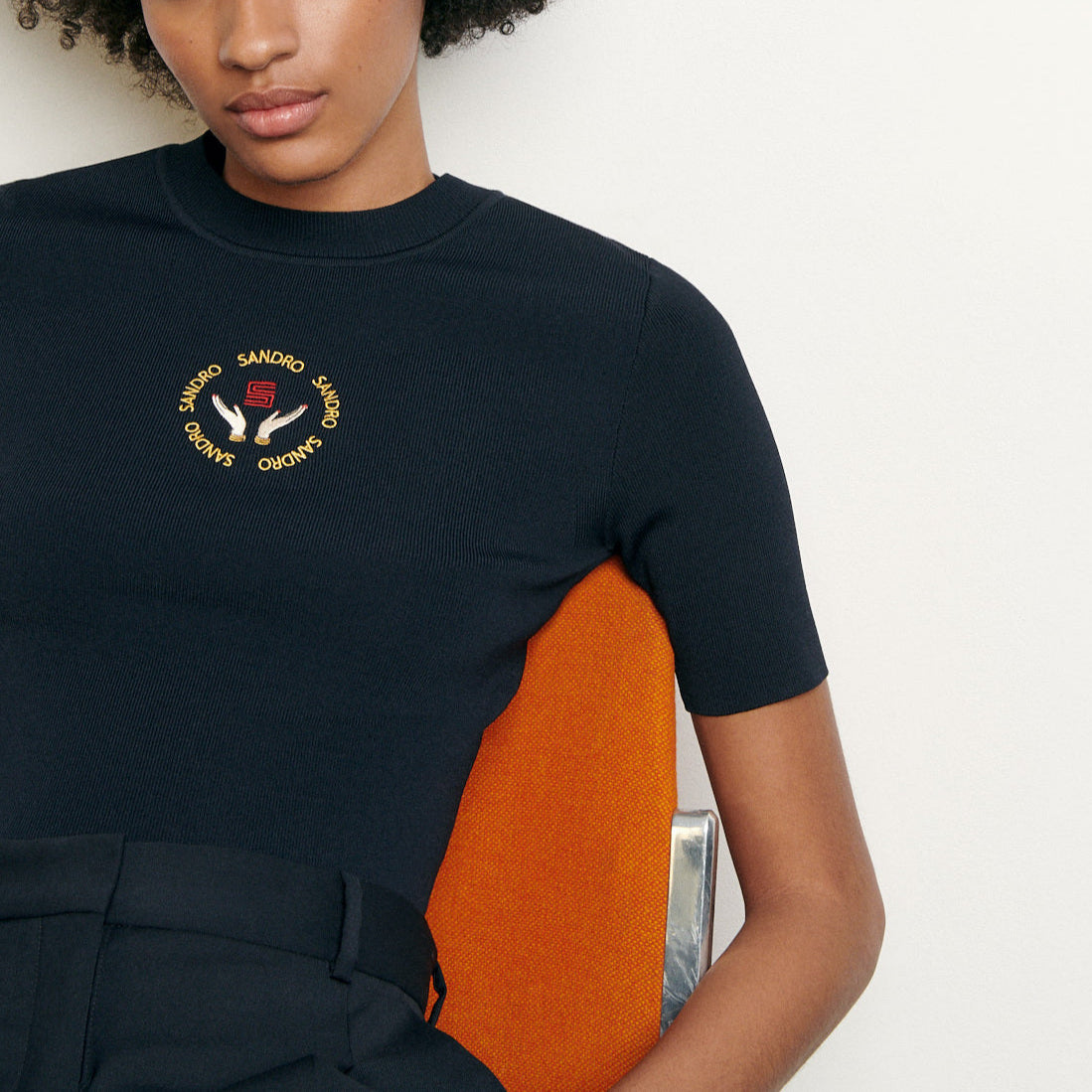 Top en Maille avec broderie Sandro seconde main