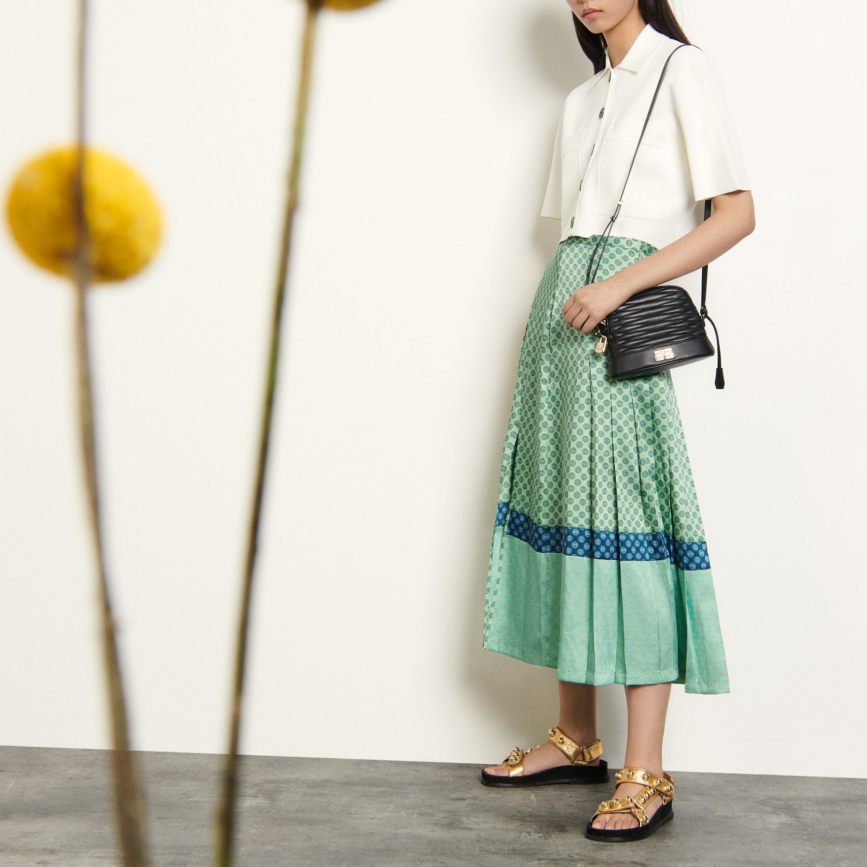 Jupe longue en mix d'imprimés Sandro seconde main