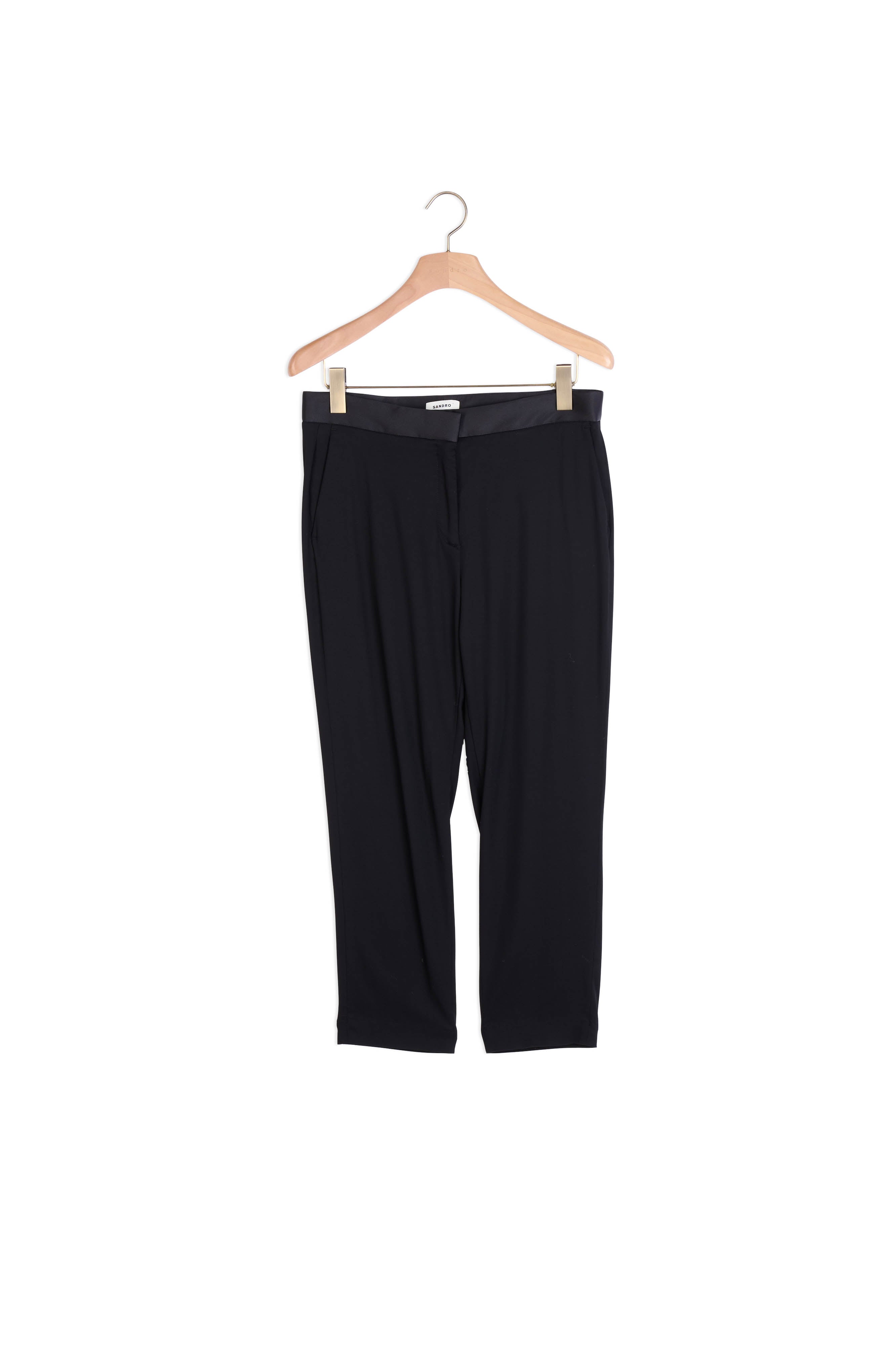 Pantalon avec empiècement de satin Sandro seconde main