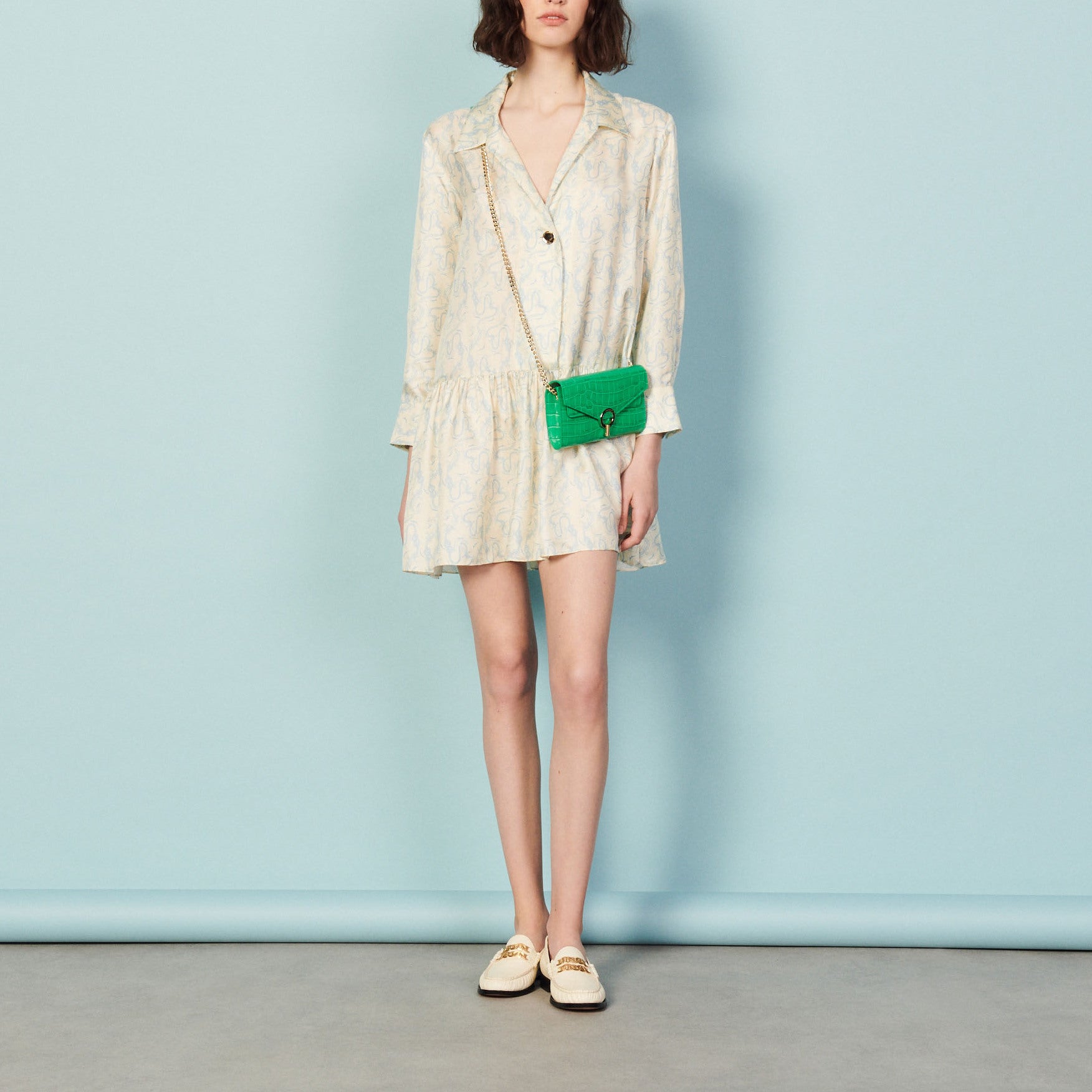 Robe en soie imprimée Sandro seconde main