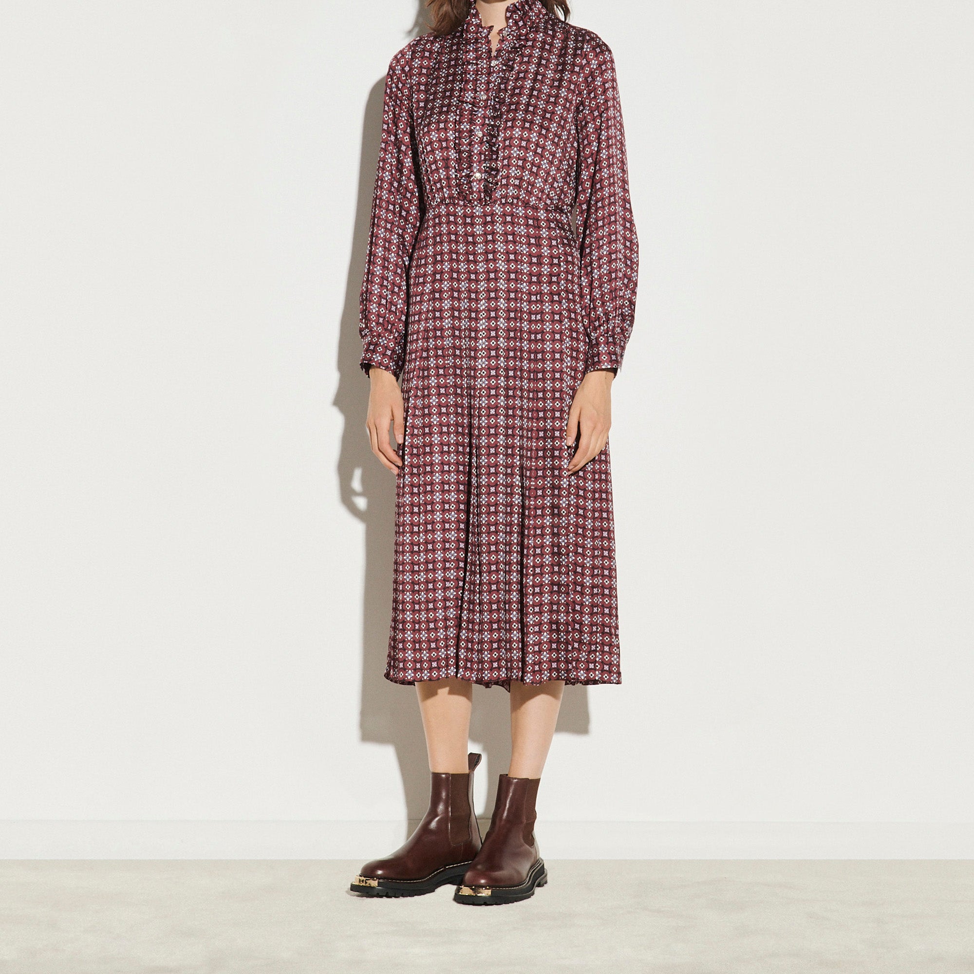 Robe longue imprimée avec volants Sandro seconde main