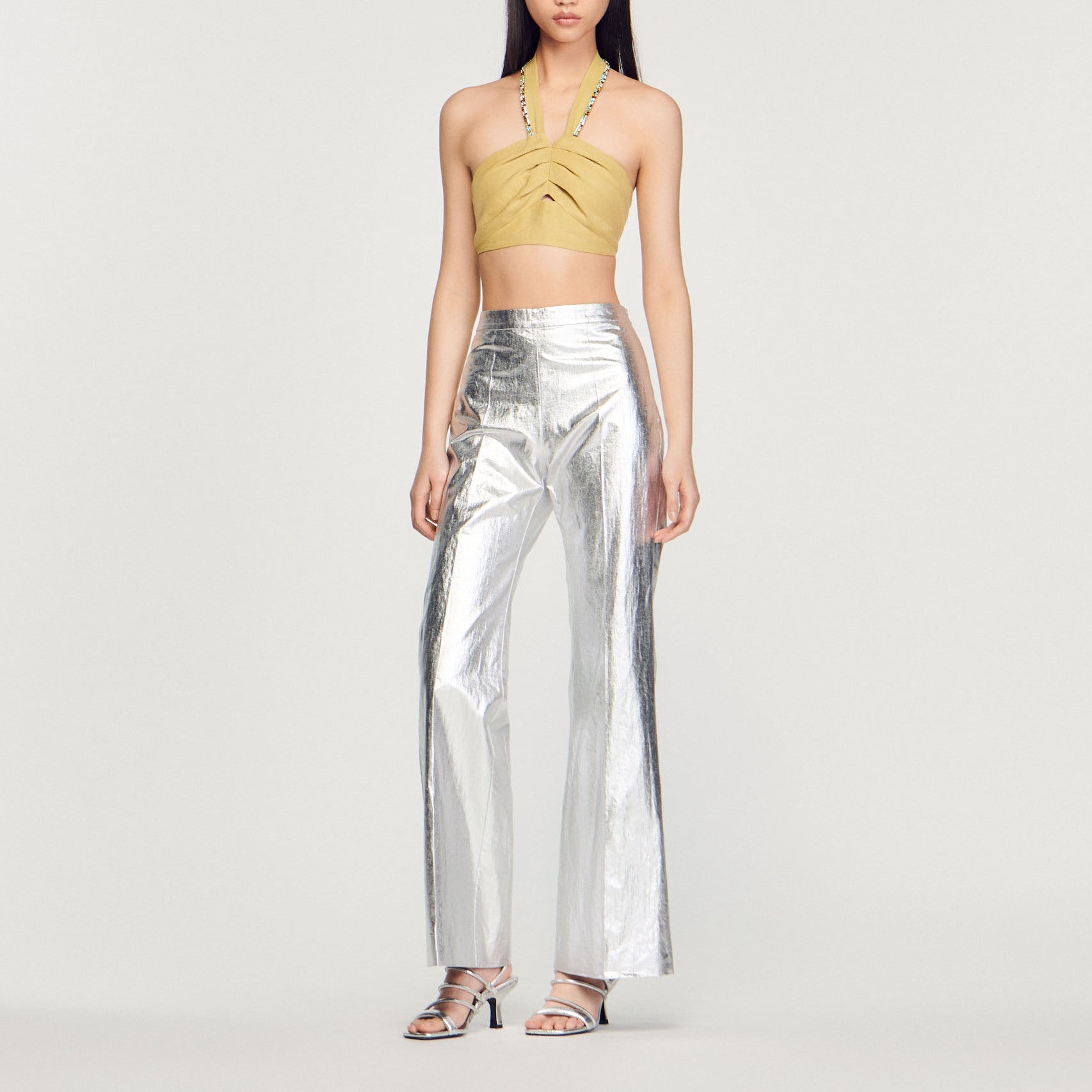 Top court orné de strass Sandro seconde main