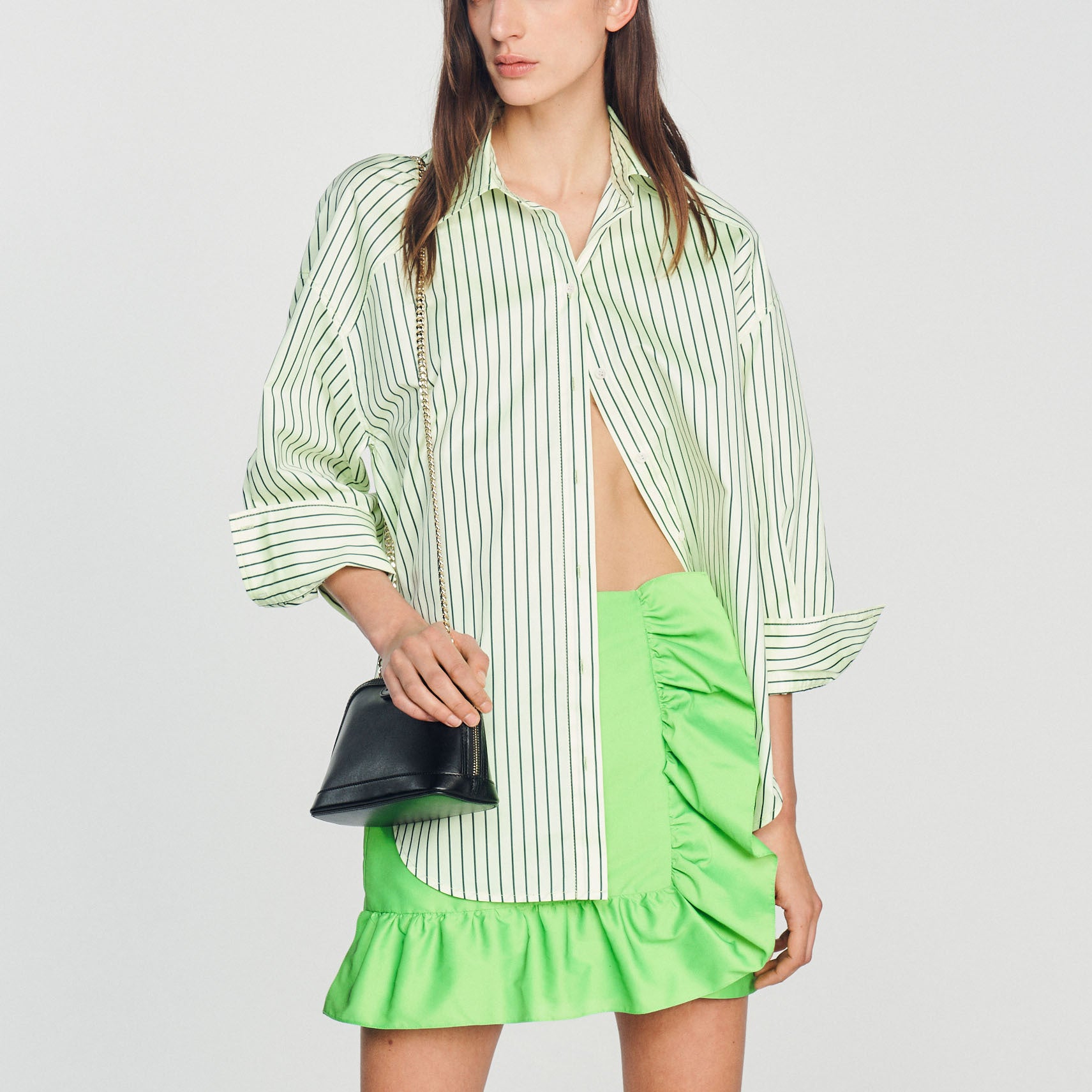 Chemise oversize à rayures Sandro seconde main