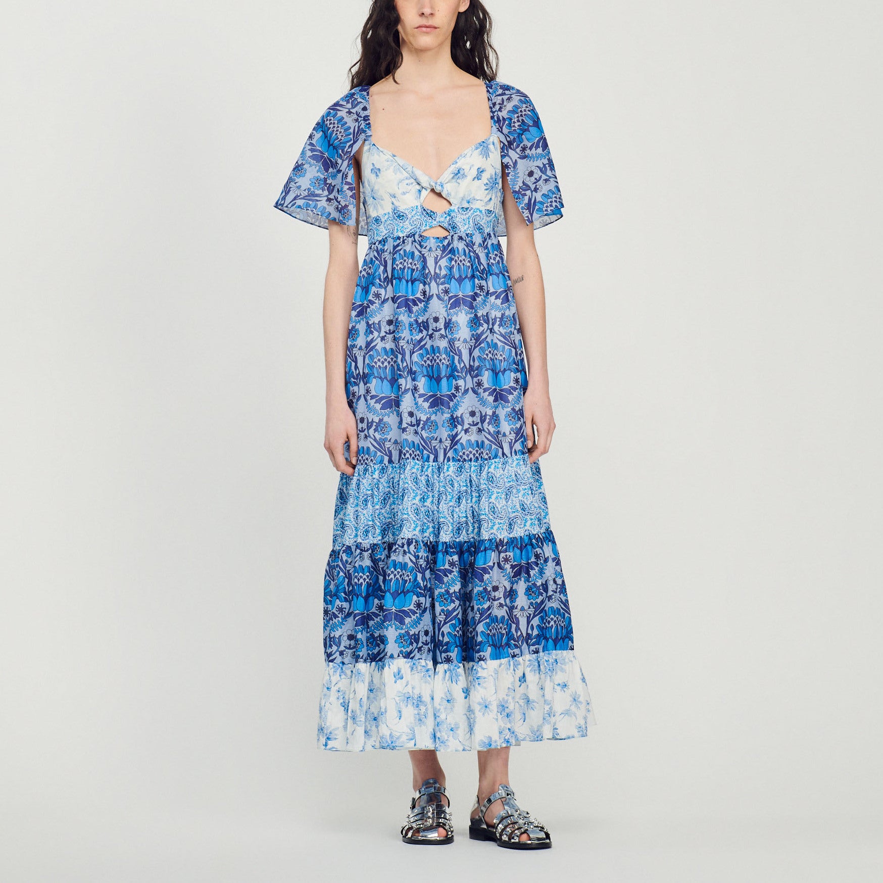 Robe longue imprimé foulard Sandro seconde main