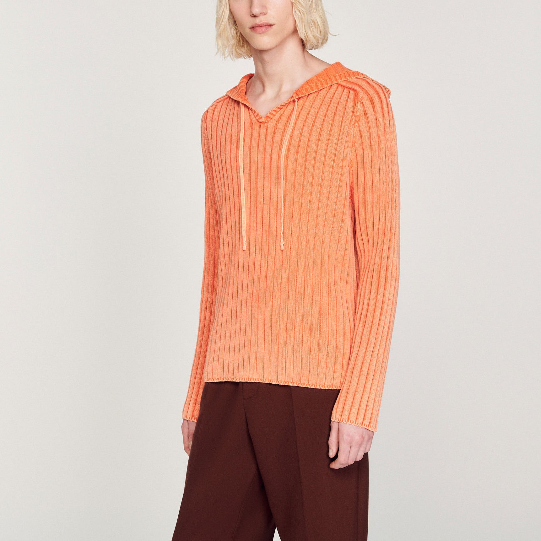 Maille Orange Sandro seconde main