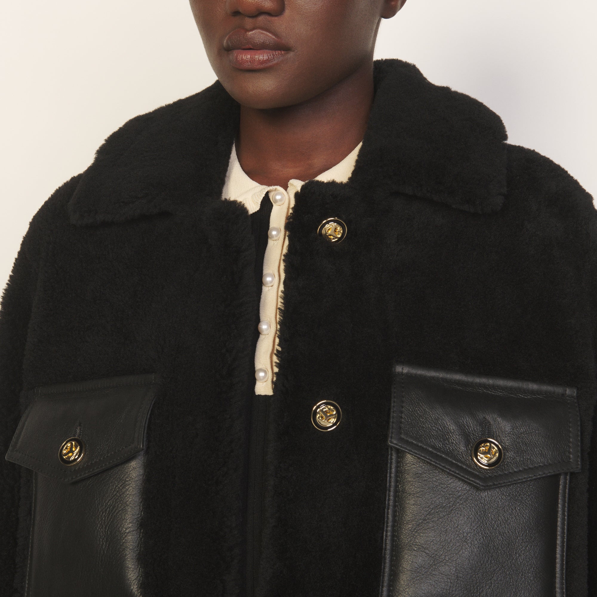 Outerwear Noir Sandro seconde main