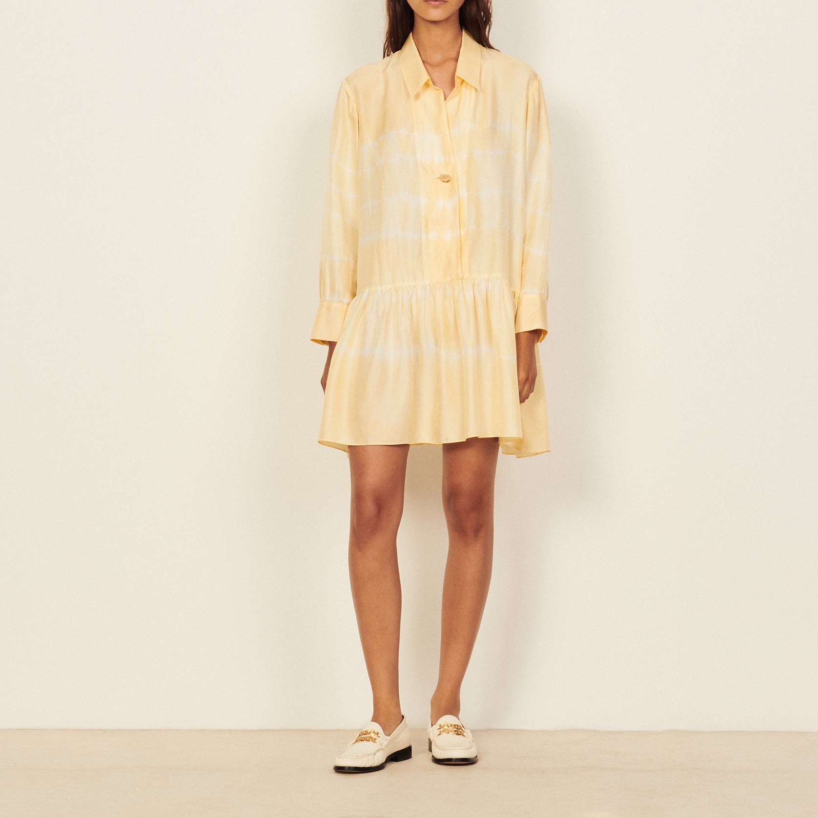 Robe courte tie and dye en soie Sandro seconde main