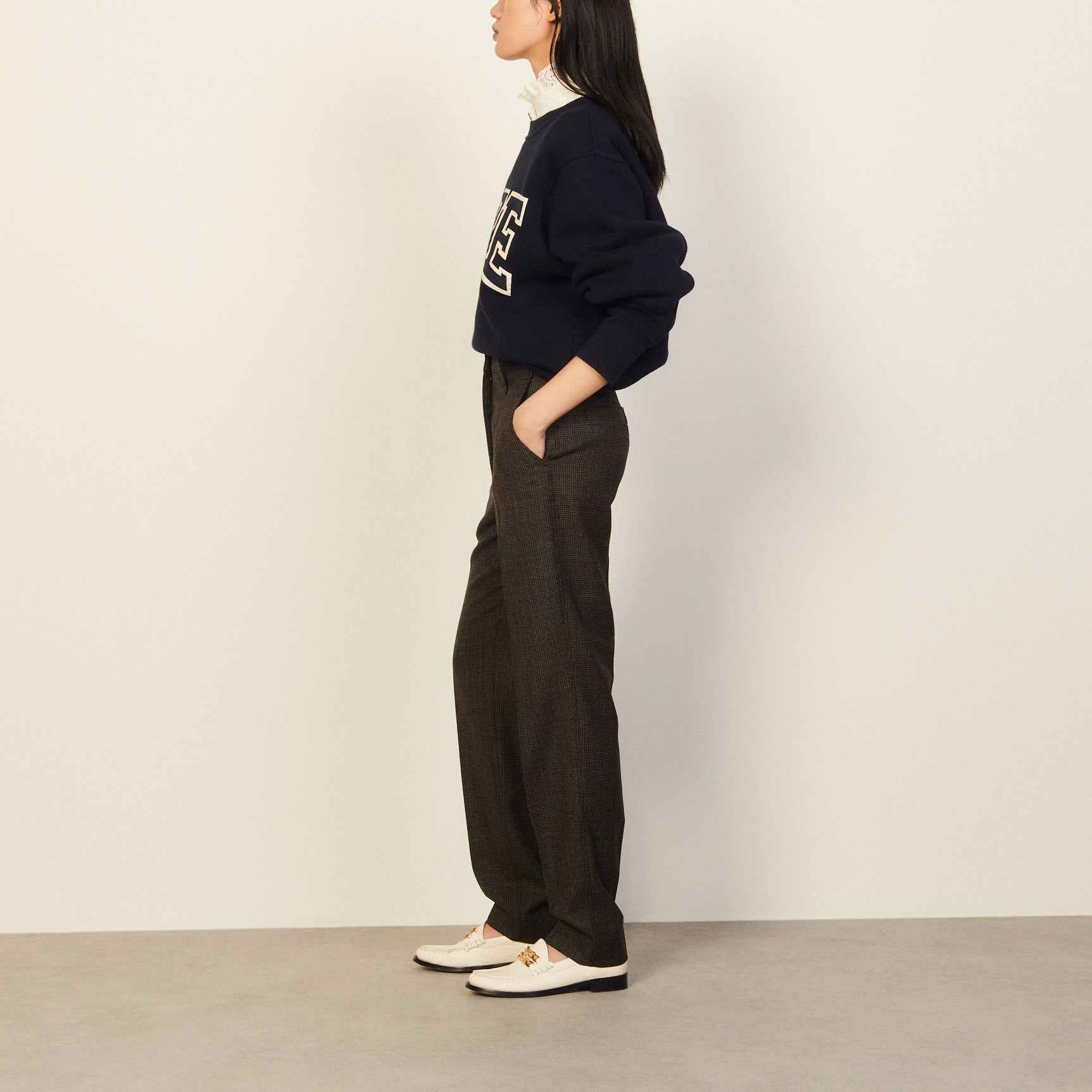 Pantalon Beige / Bleu Sandro seconde main