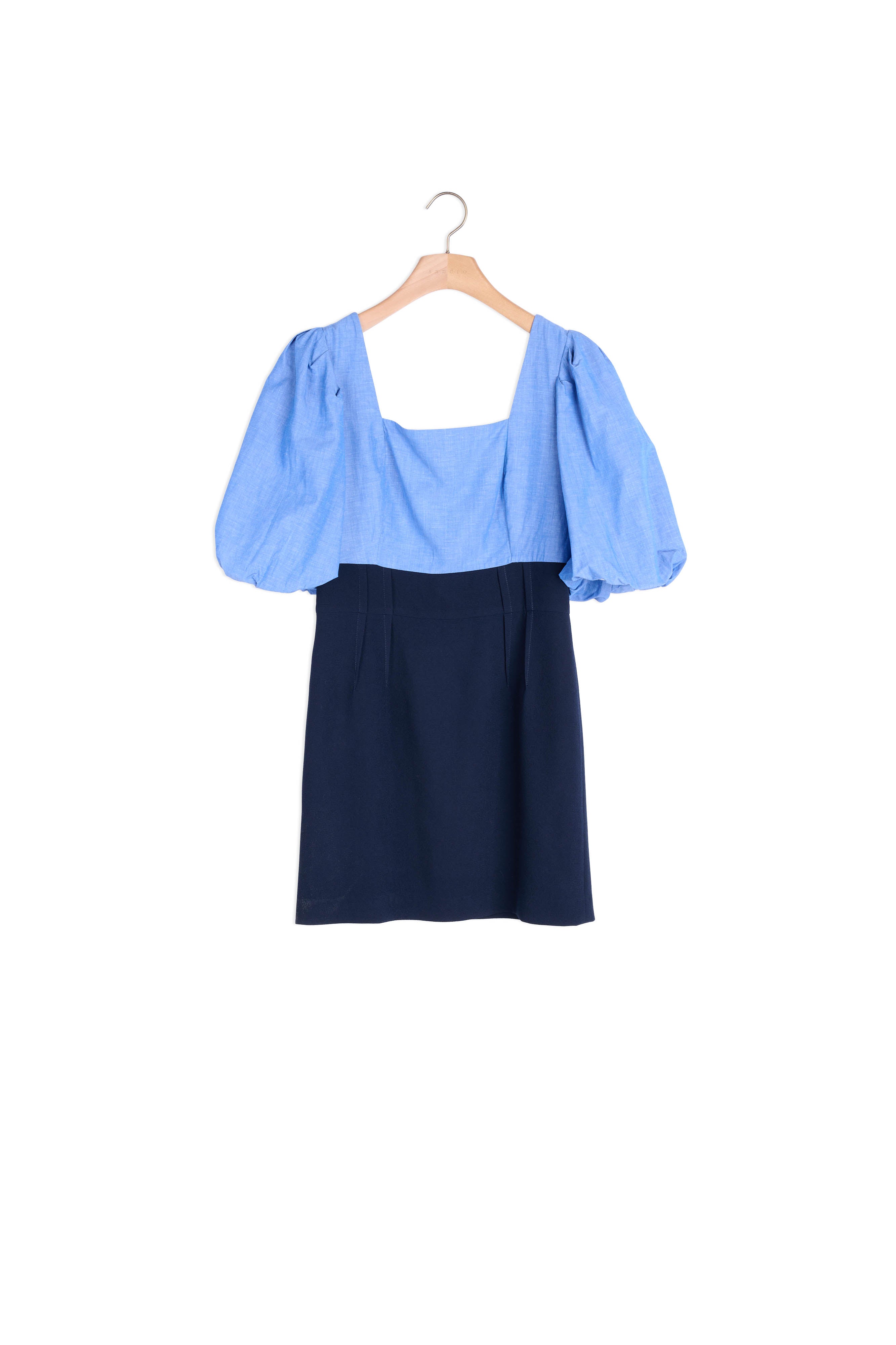 Robe courte bi-matière à encolure carrée Sandro seconde main