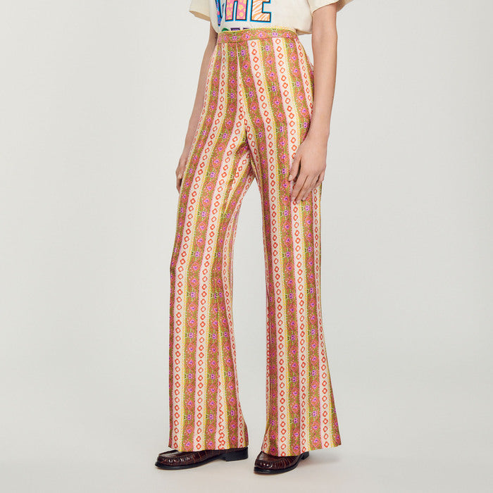 Pantalon large fluide imprimé Sandro seconde main